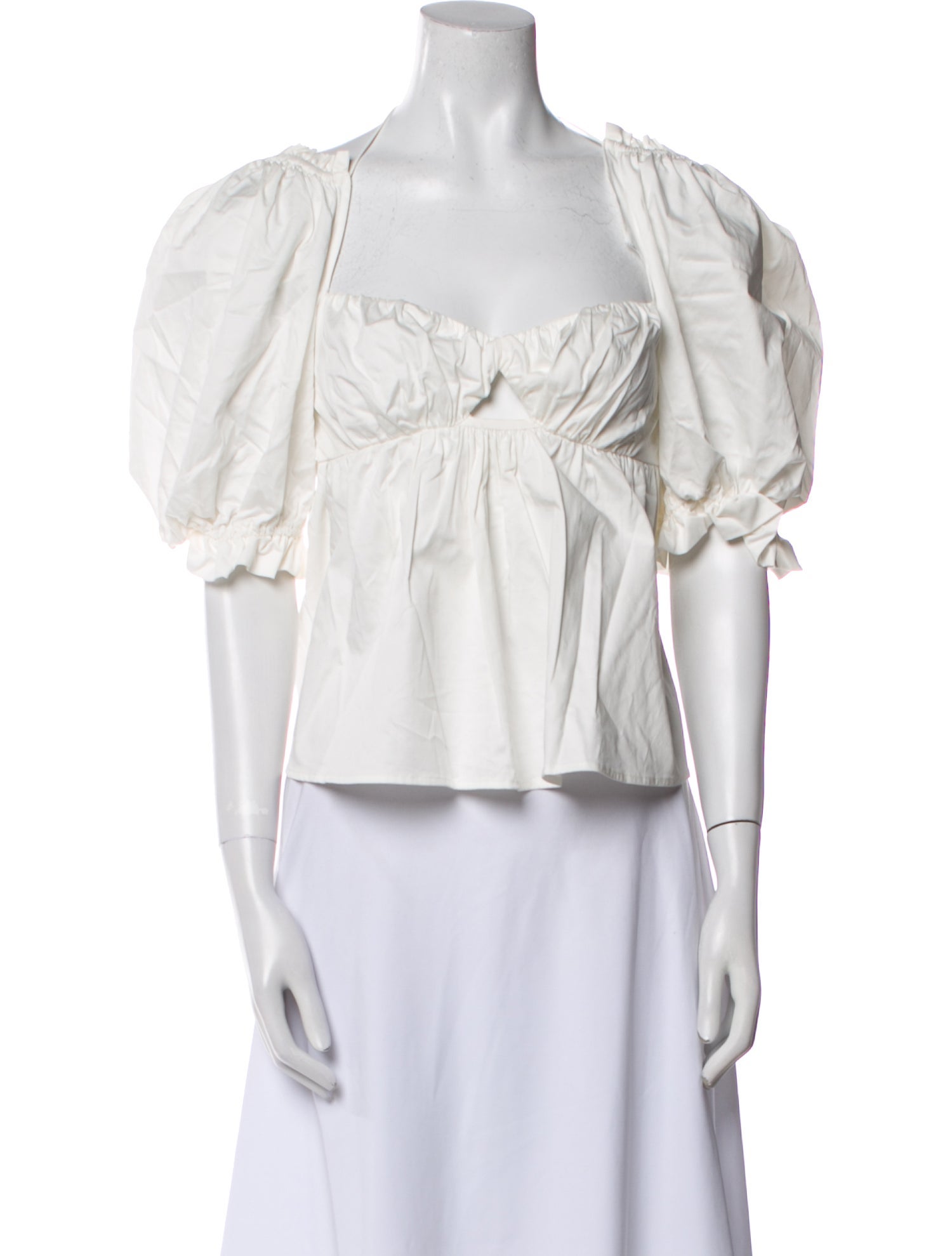 For Love & Lemons Square Neckline Short Sleeve Crop Top