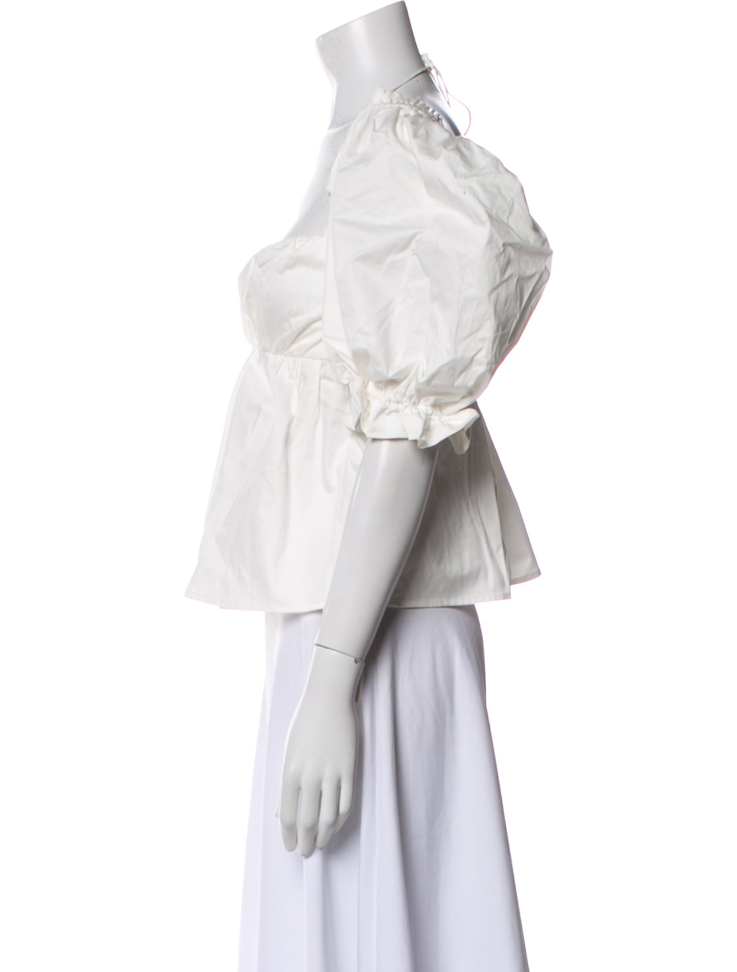 For Love & Lemons Square Neckline Short Sleeve Crop Top