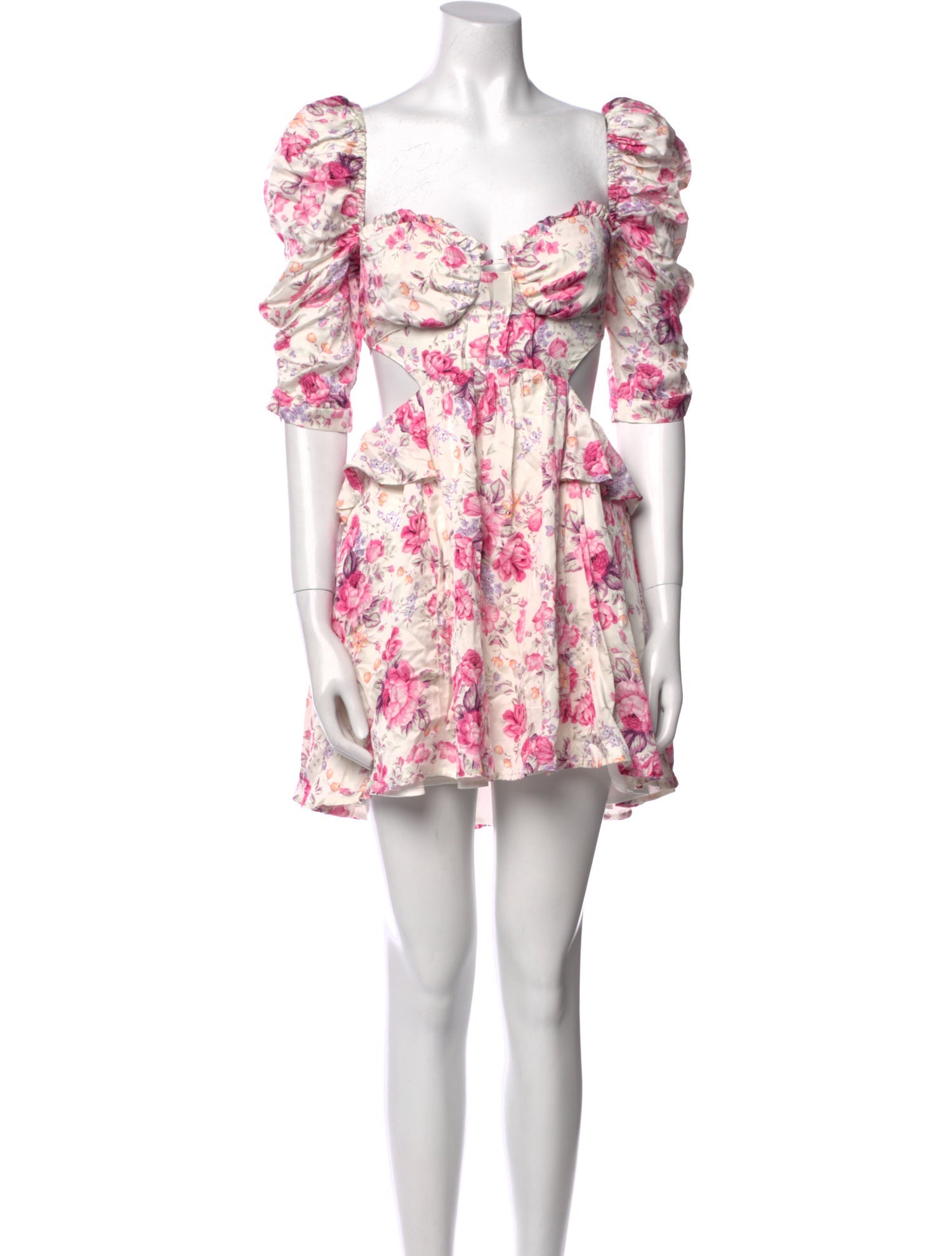 For Love & Lemons Floral Print Mini Dress