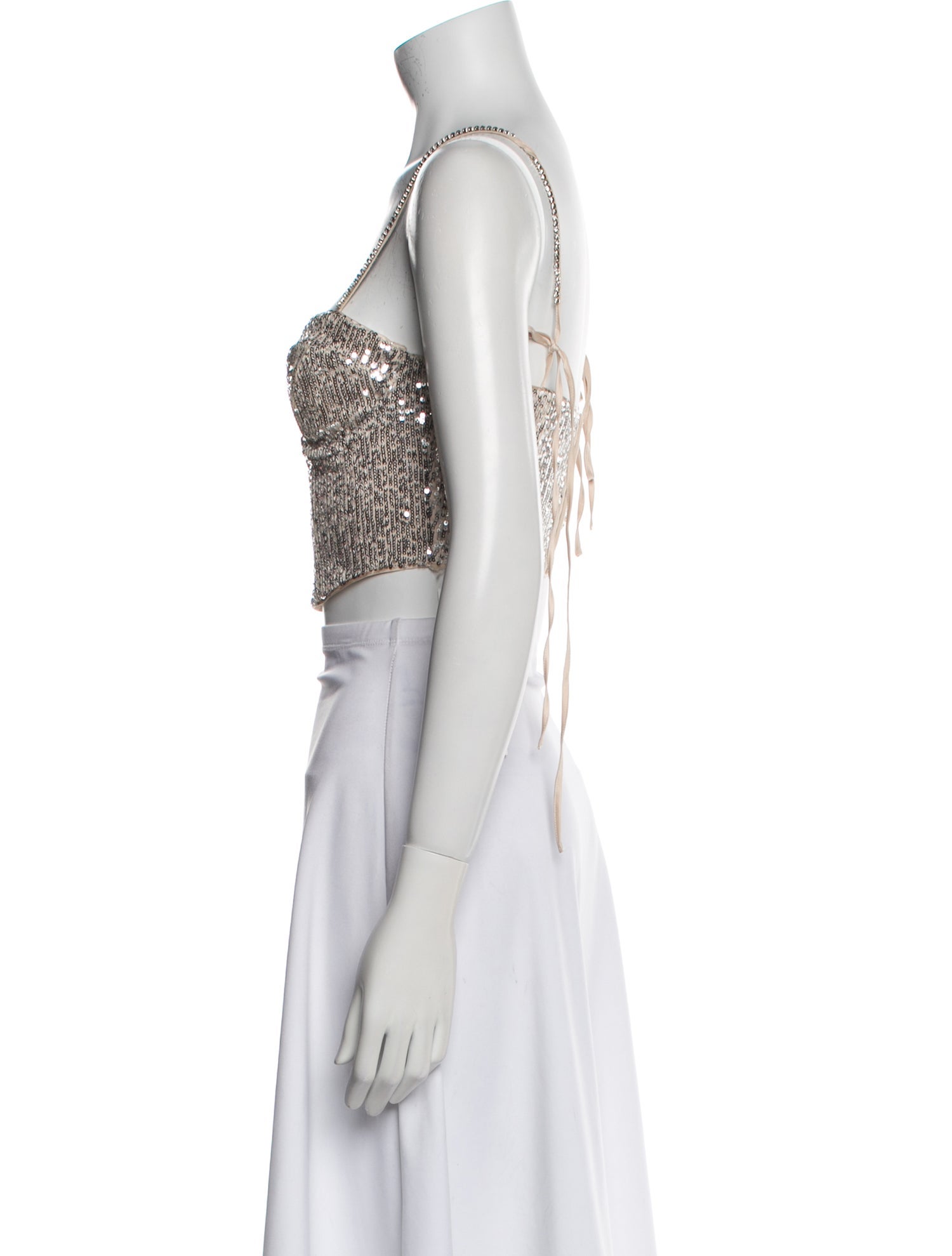 For Love & Lemons Square Neckline Sleeveless Crop Top