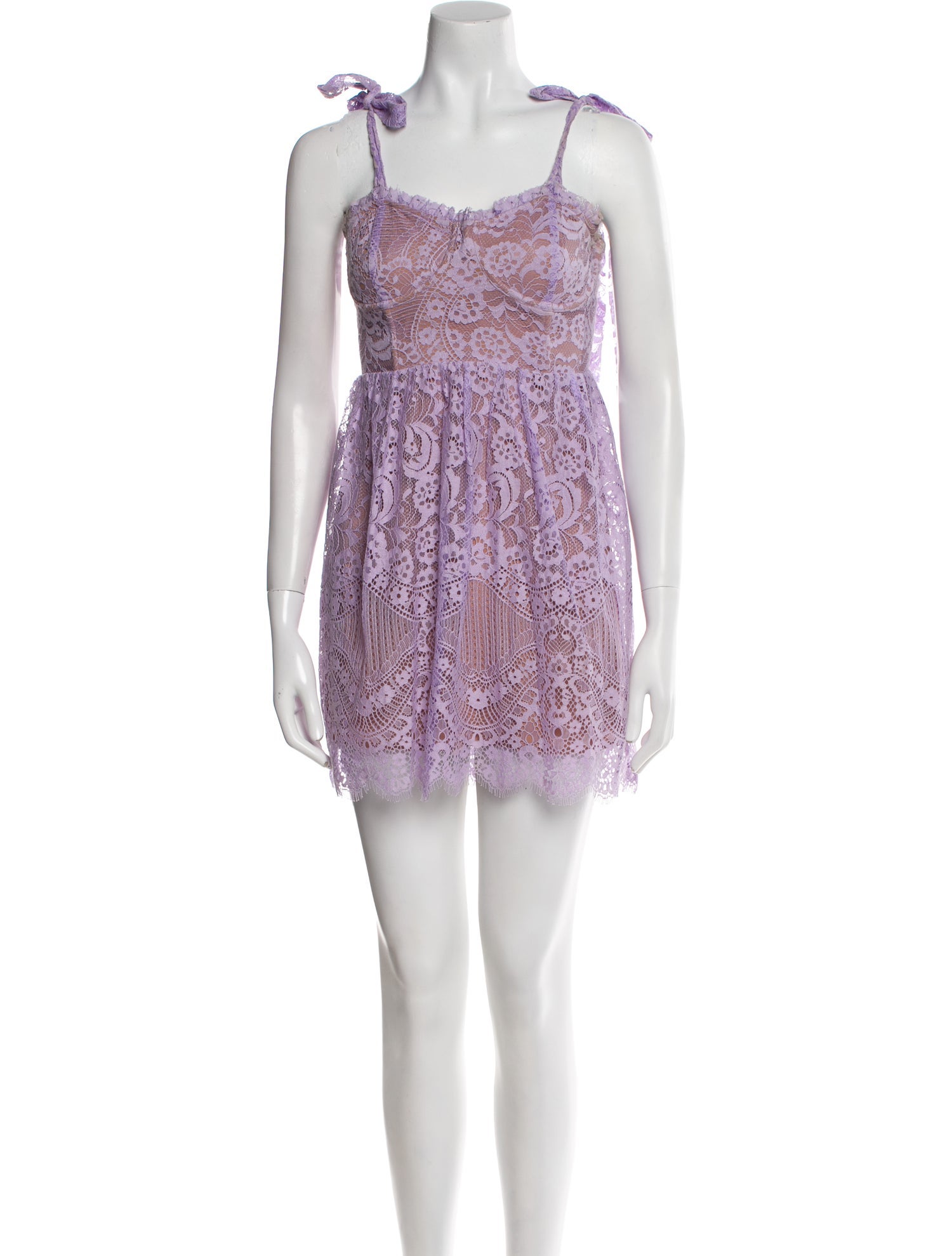 For Love & Lemons Lace Pattern Mini Dress