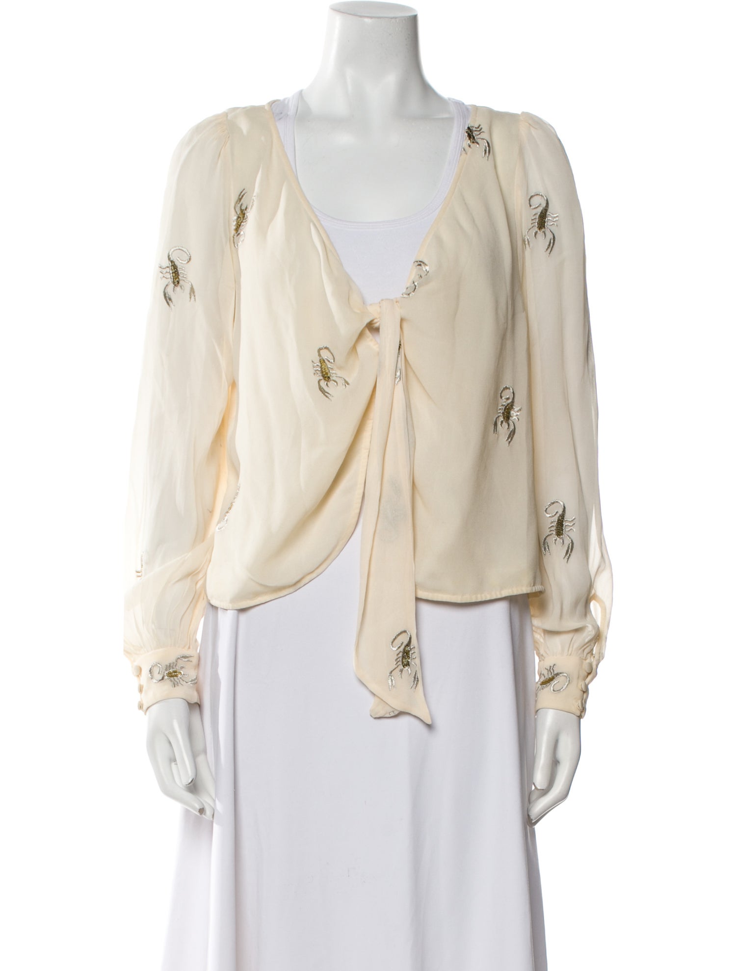 For Love & Lemons V-Neck Long Sleeve Blouse