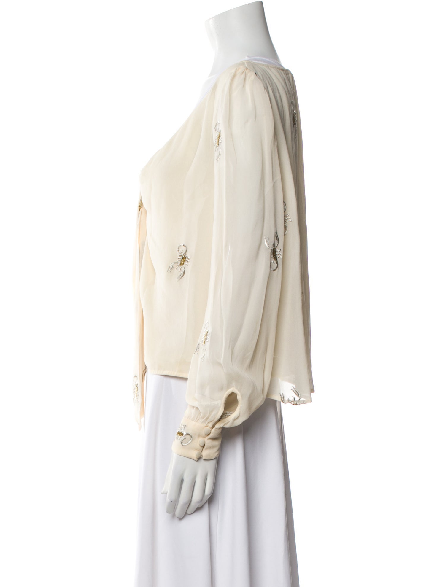 For Love & Lemons V-Neck Long Sleeve Blouse