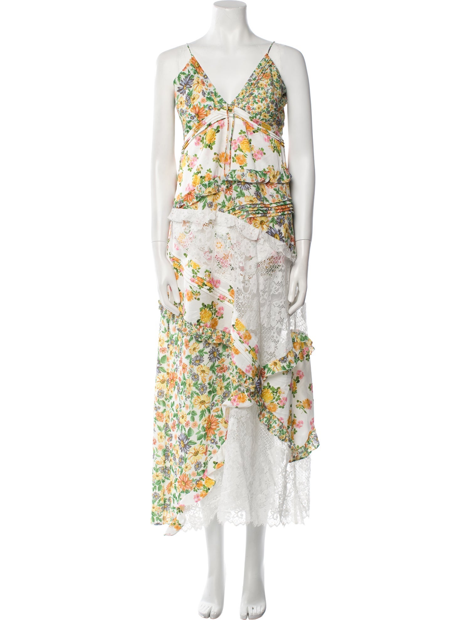 For Love & Lemons Floral Print Long Dress