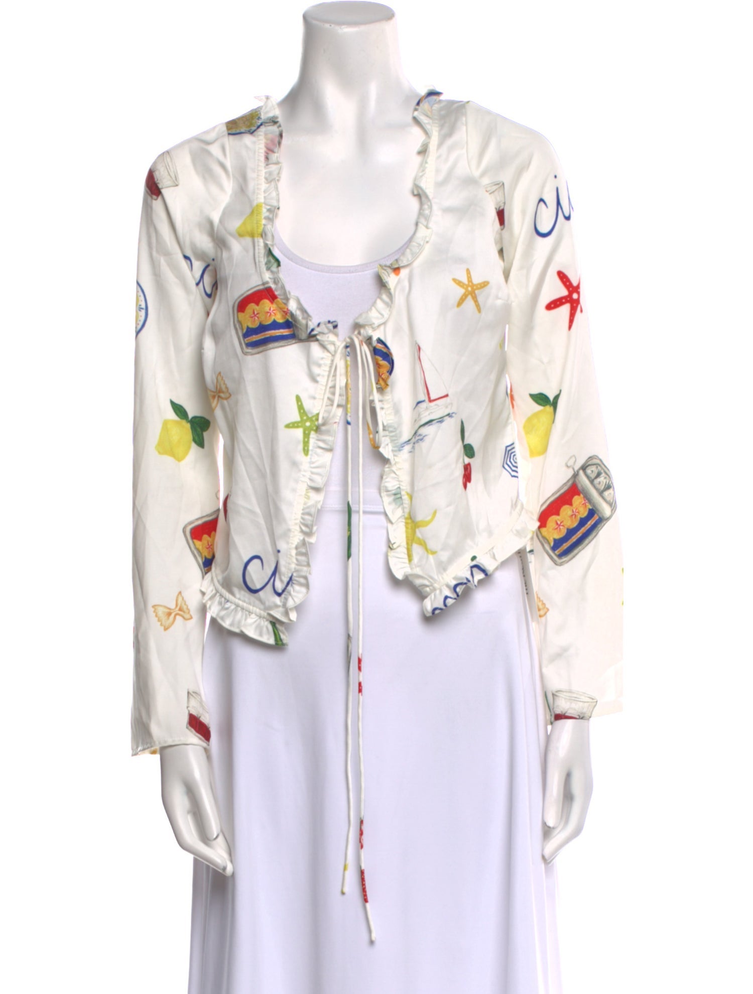 For Love & Lemons Printed Scoop Neck Blouse