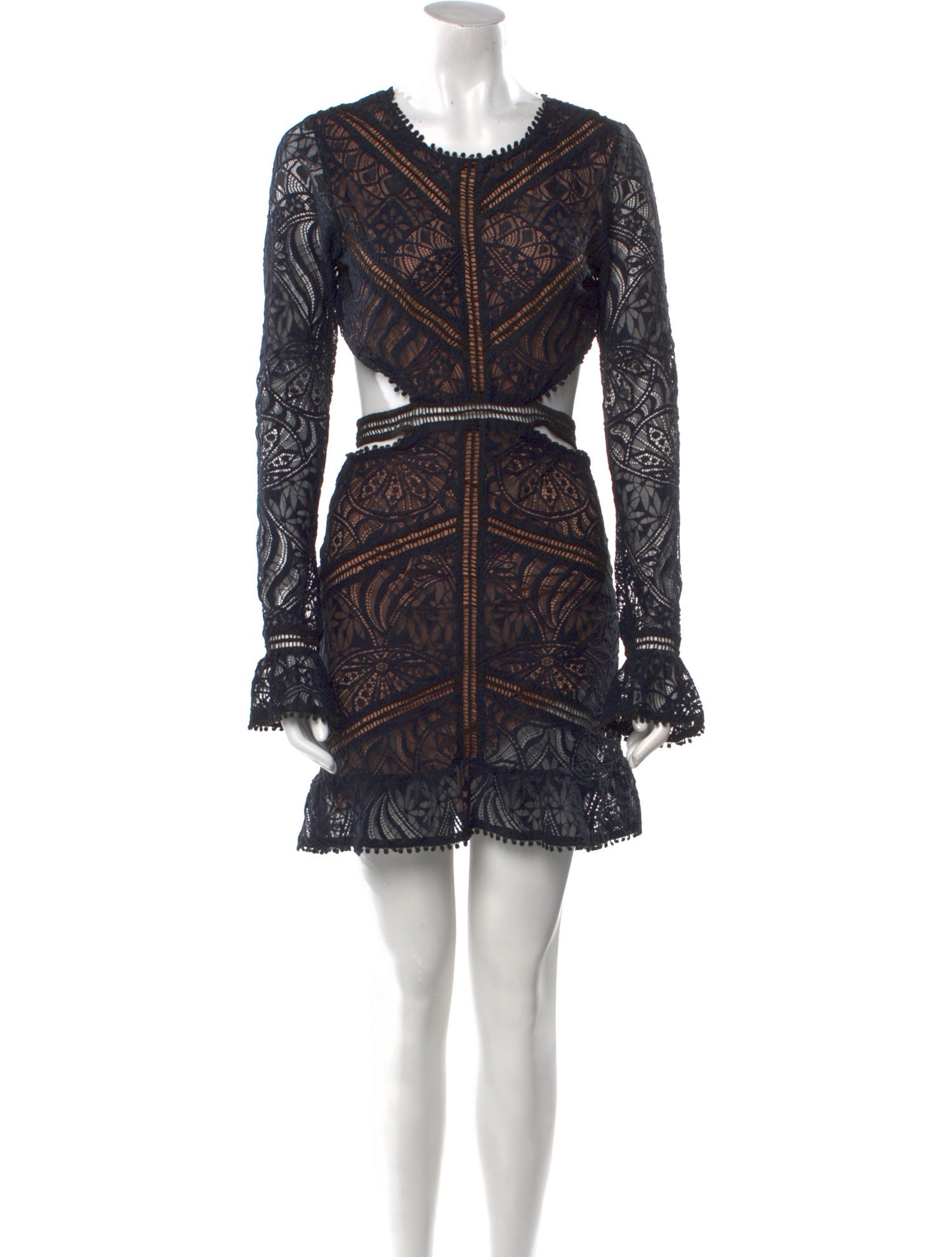 For Love & Lemons Lace Pattern Knee-Length Dress