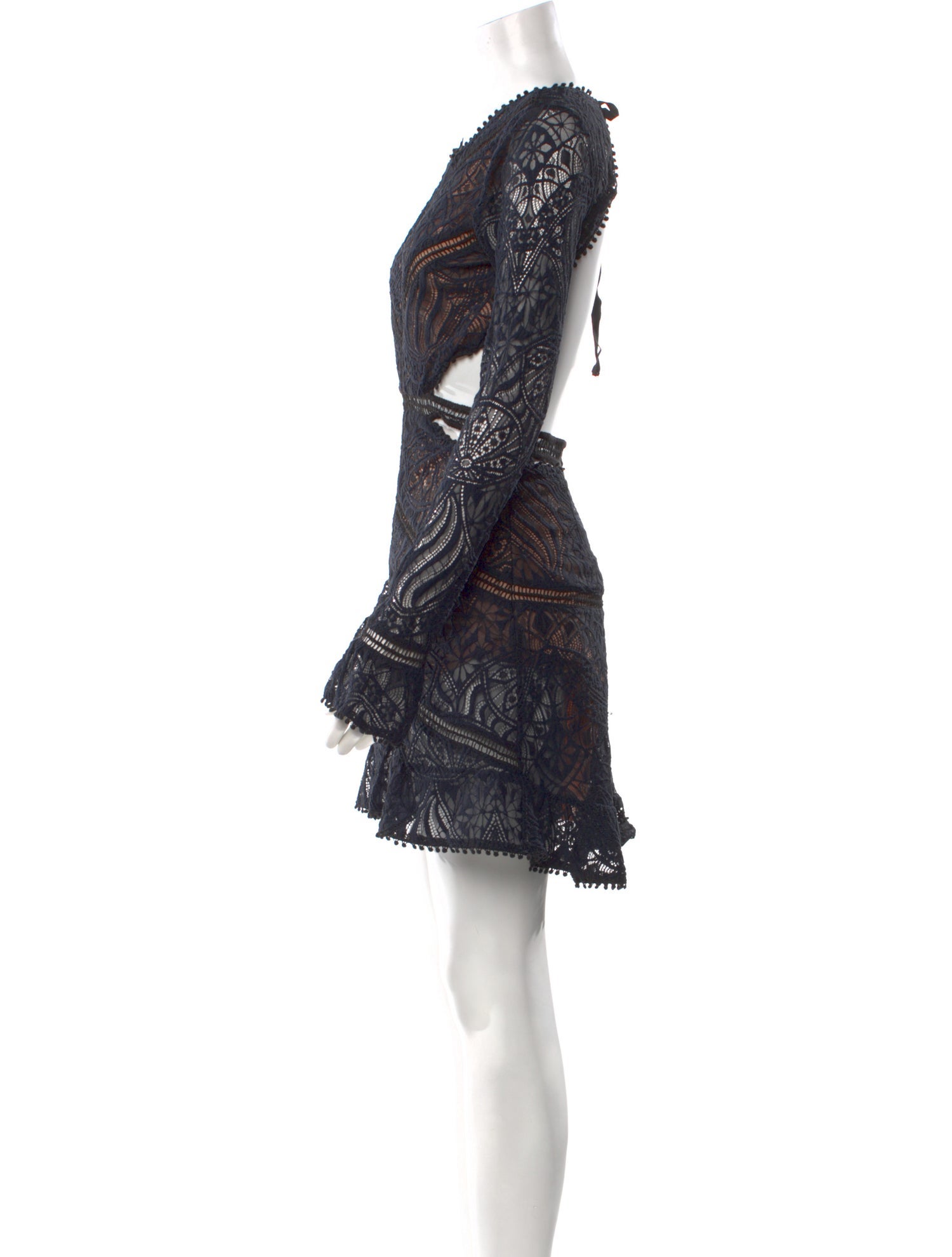 For Love & Lemons Lace Pattern Knee-Length Dress