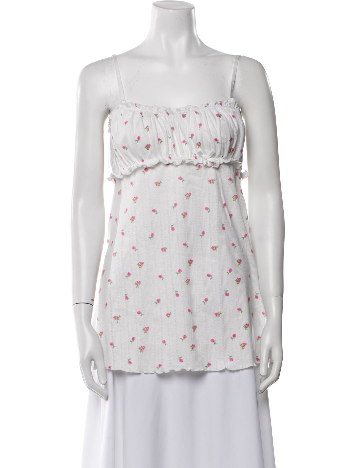 For Love & Lemons Printed Square Neckline Top