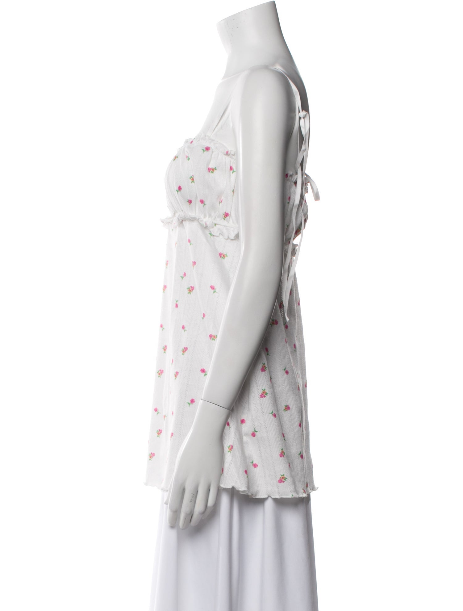 For Love & Lemons Printed Square Neckline Top