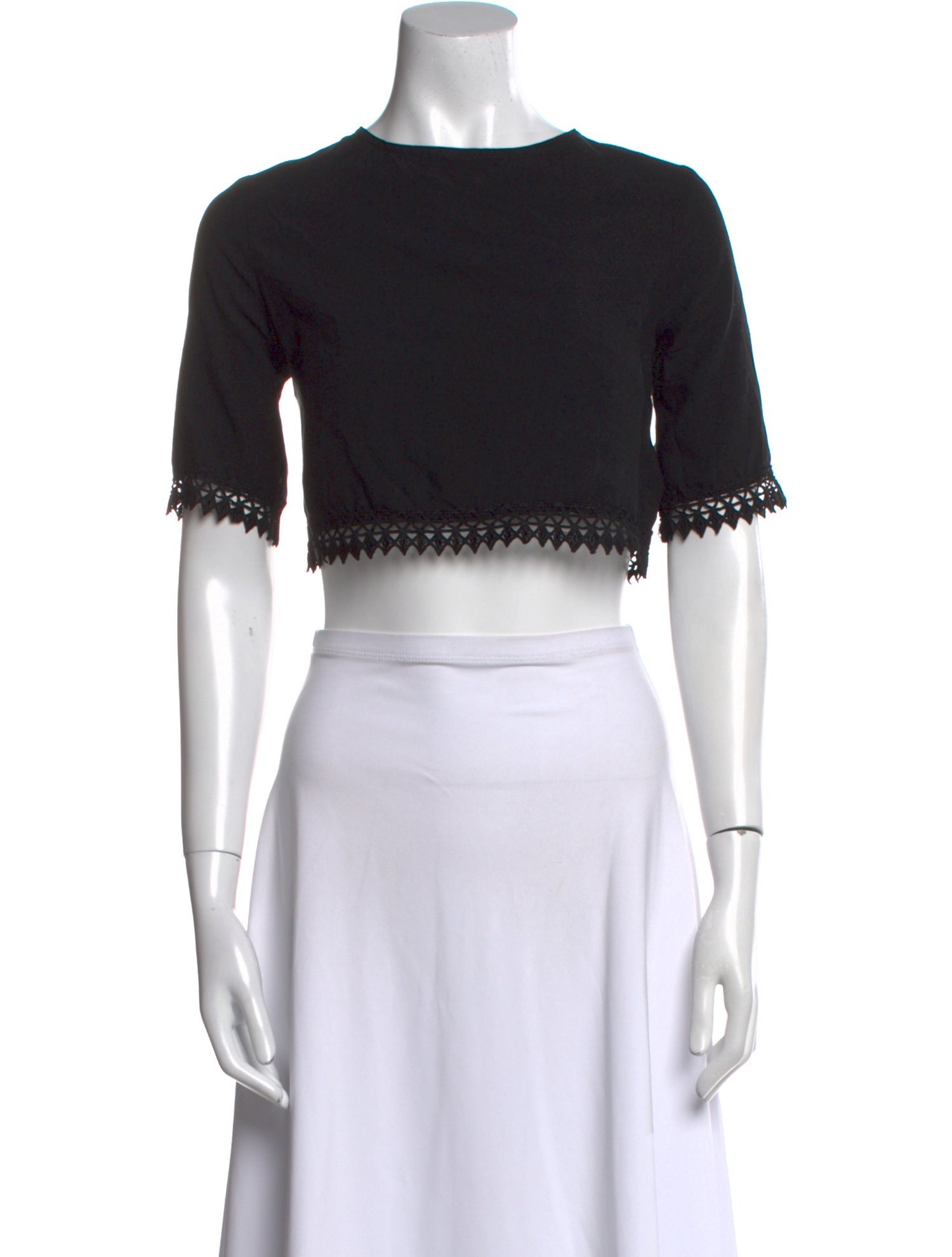 For Love & Lemons Scoop Neck Short Sleeve Crop Top