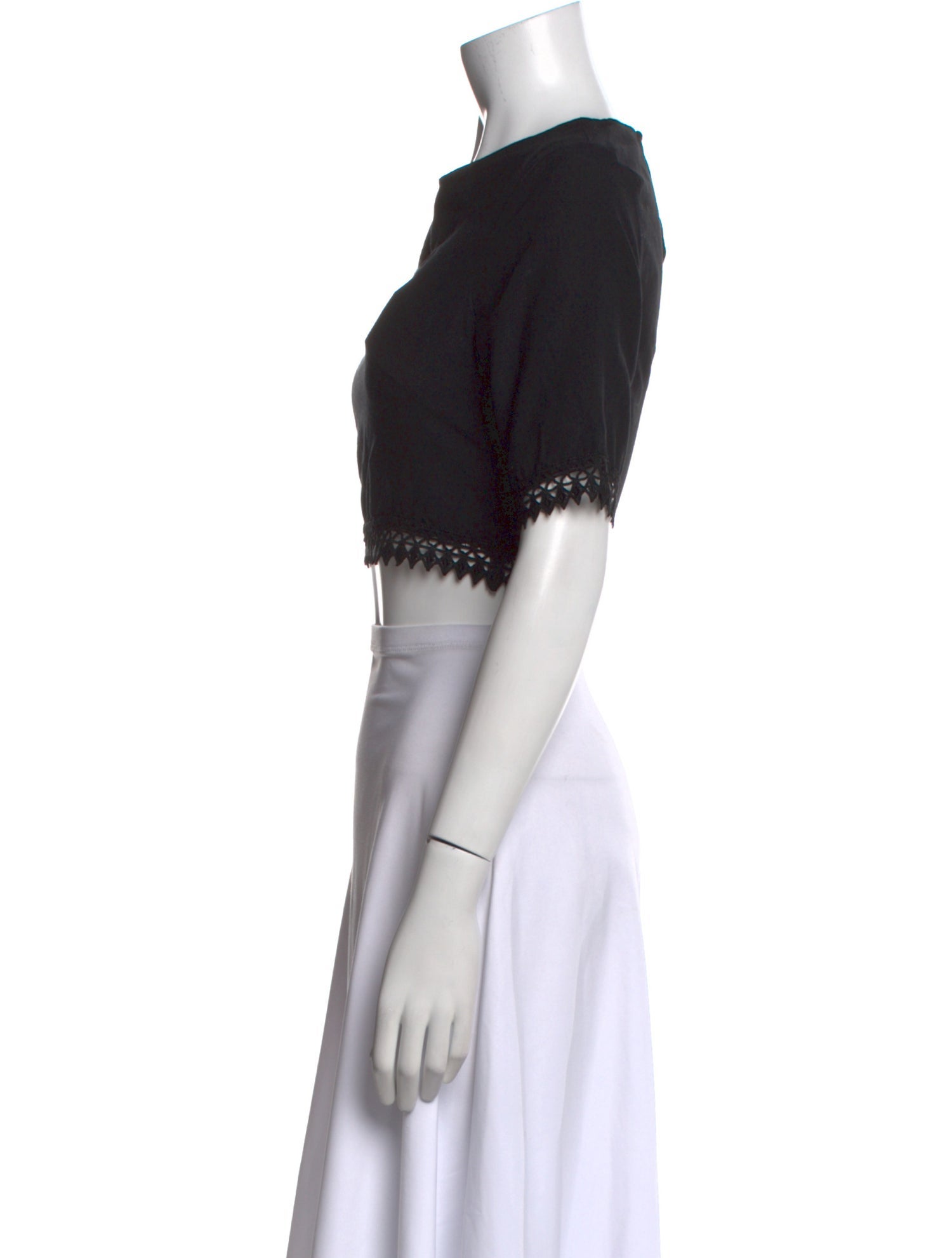 For Love & Lemons Scoop Neck Short Sleeve Crop Top