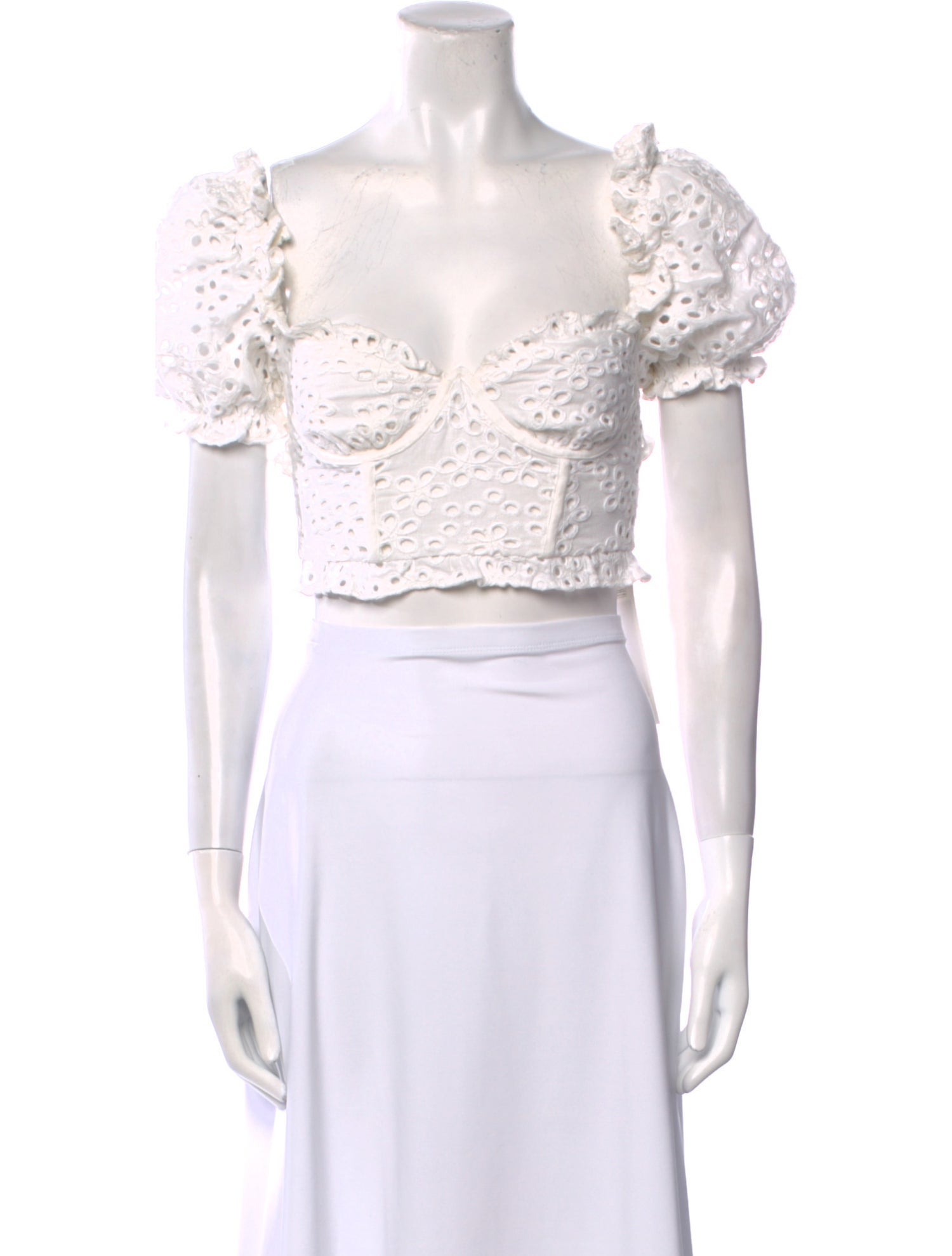 For Love & Lemons Printed Square Neckline Crop Top