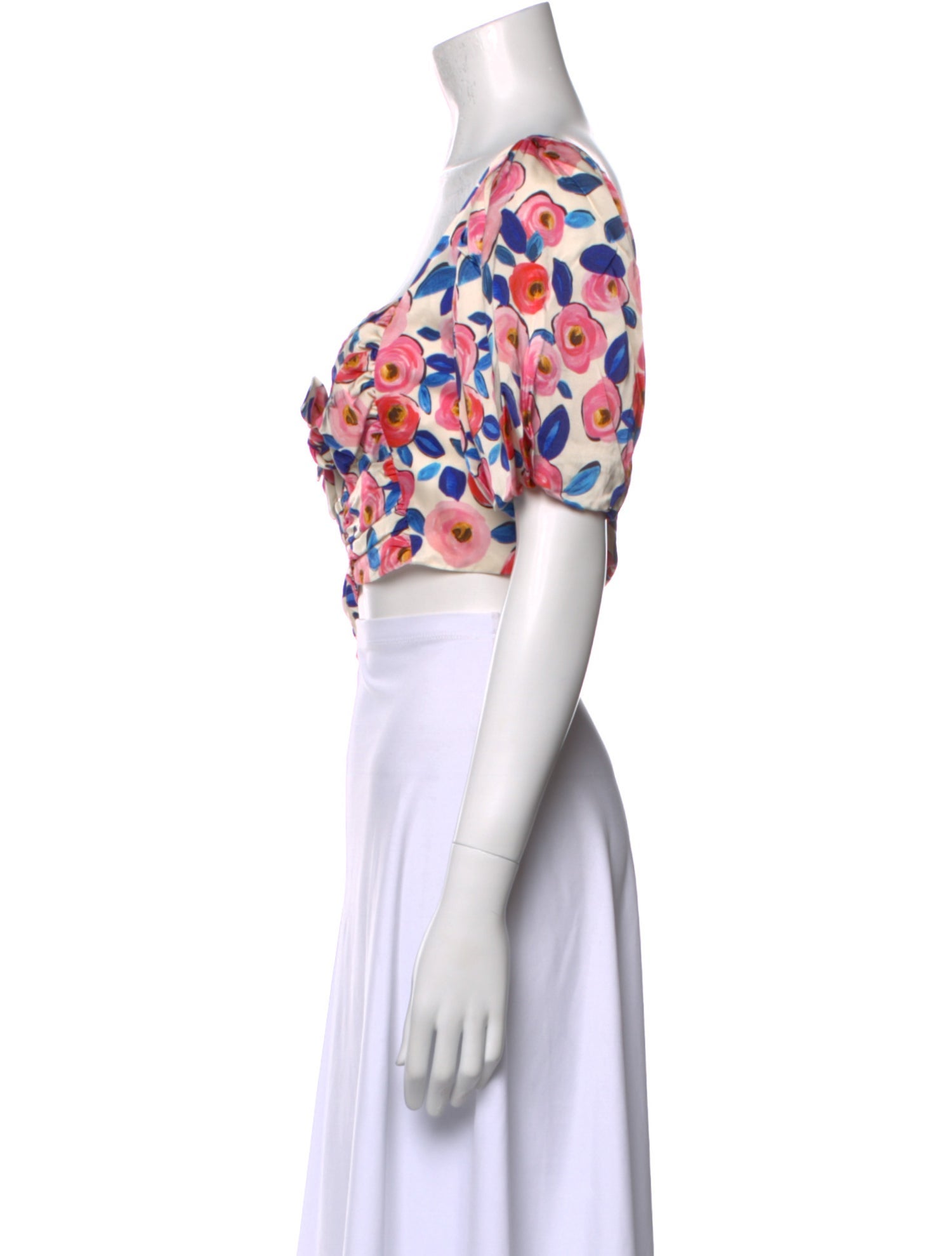 For Love & Lemons Floral Print Square Neckline Crop Top w/ Tags