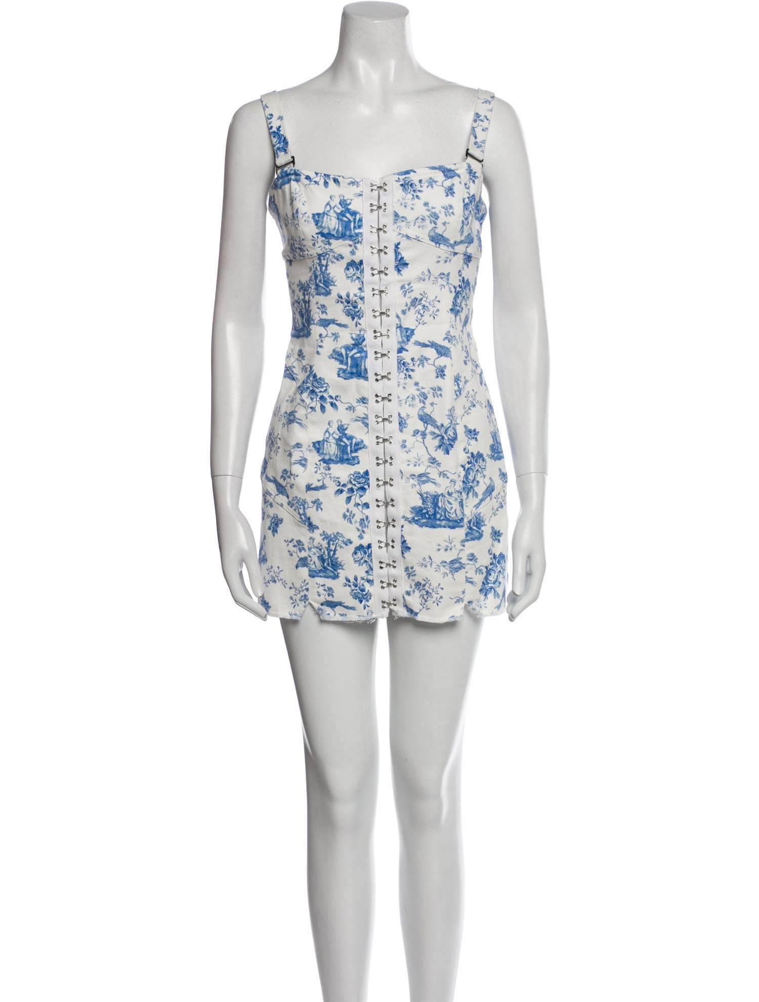 For Love & Lemons Floral Print Mini Dress - Blue Dresses, Clothing -  WFLLE72394 | The RealReal