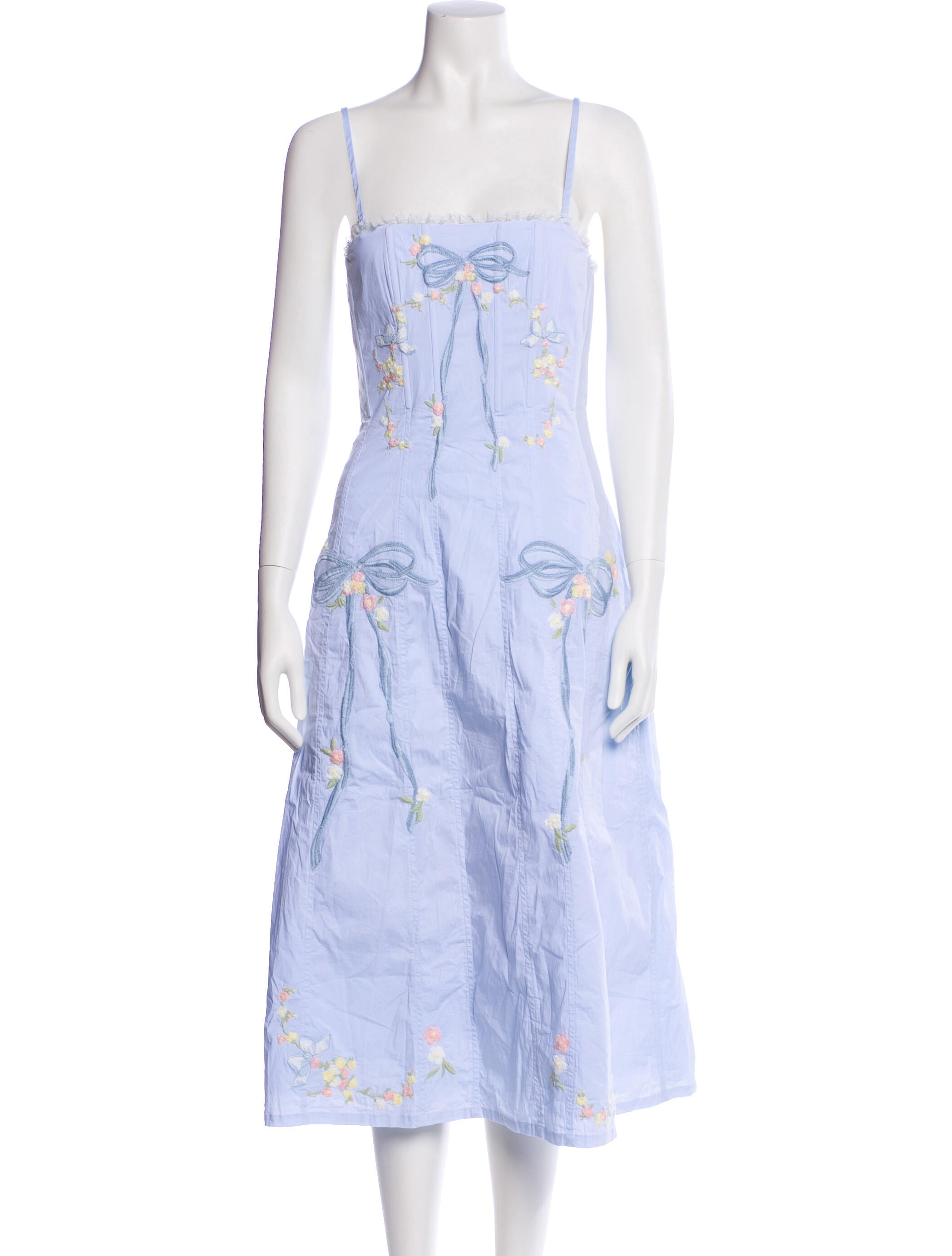 For Love & Lemons Square Neckline Midi Length Dress