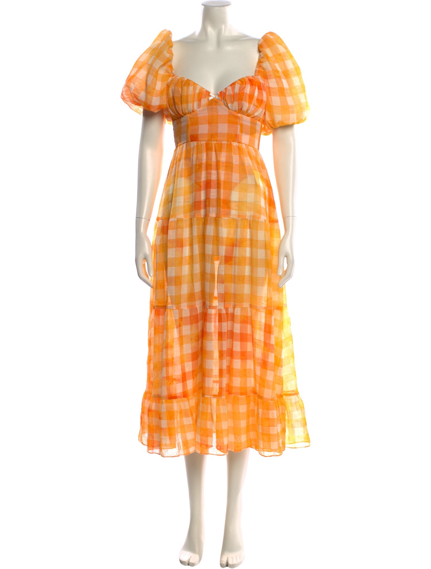 For Love & Lemons Plaid Print Long Dress