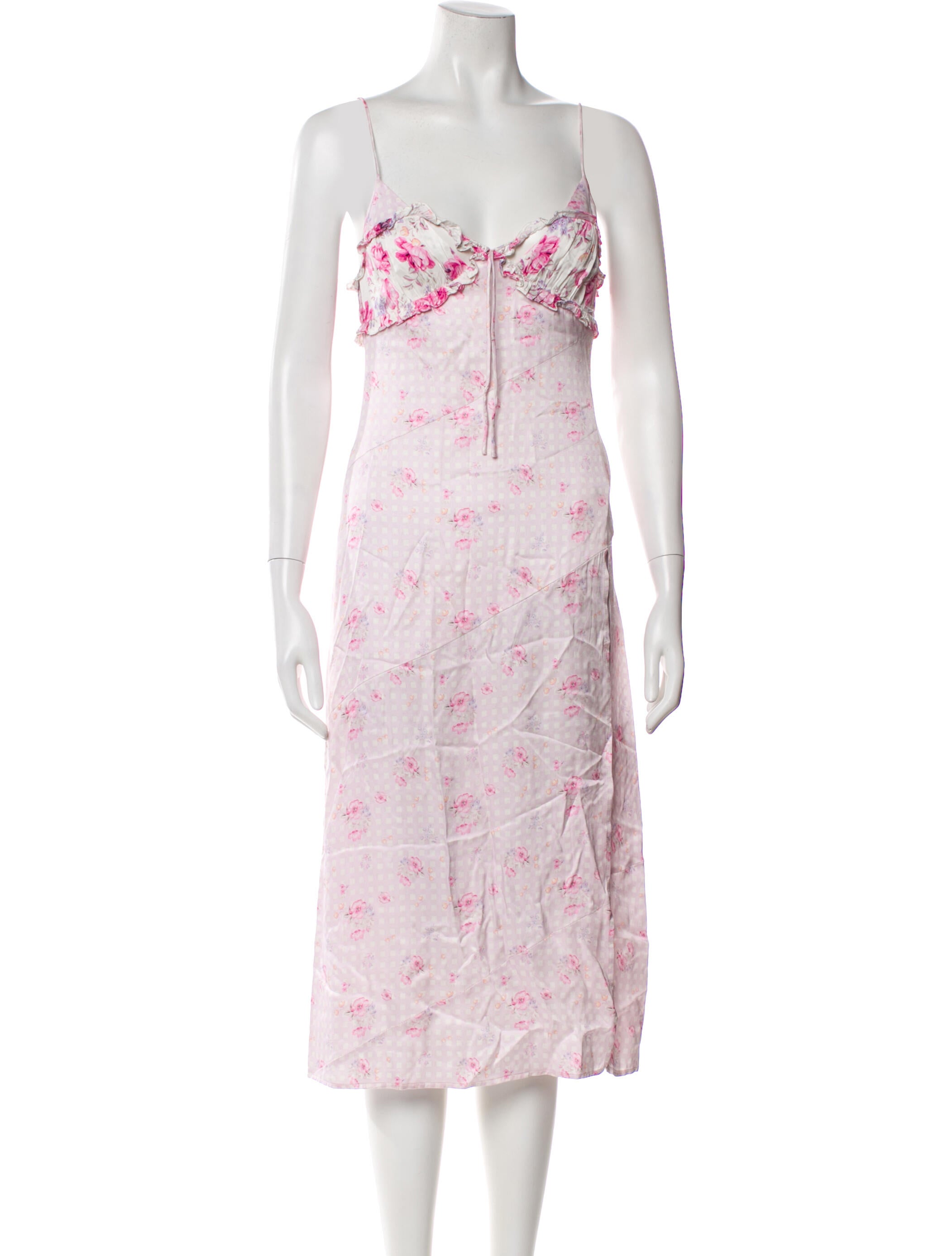 For Love & Lemons Floral Print Midi Length Dress