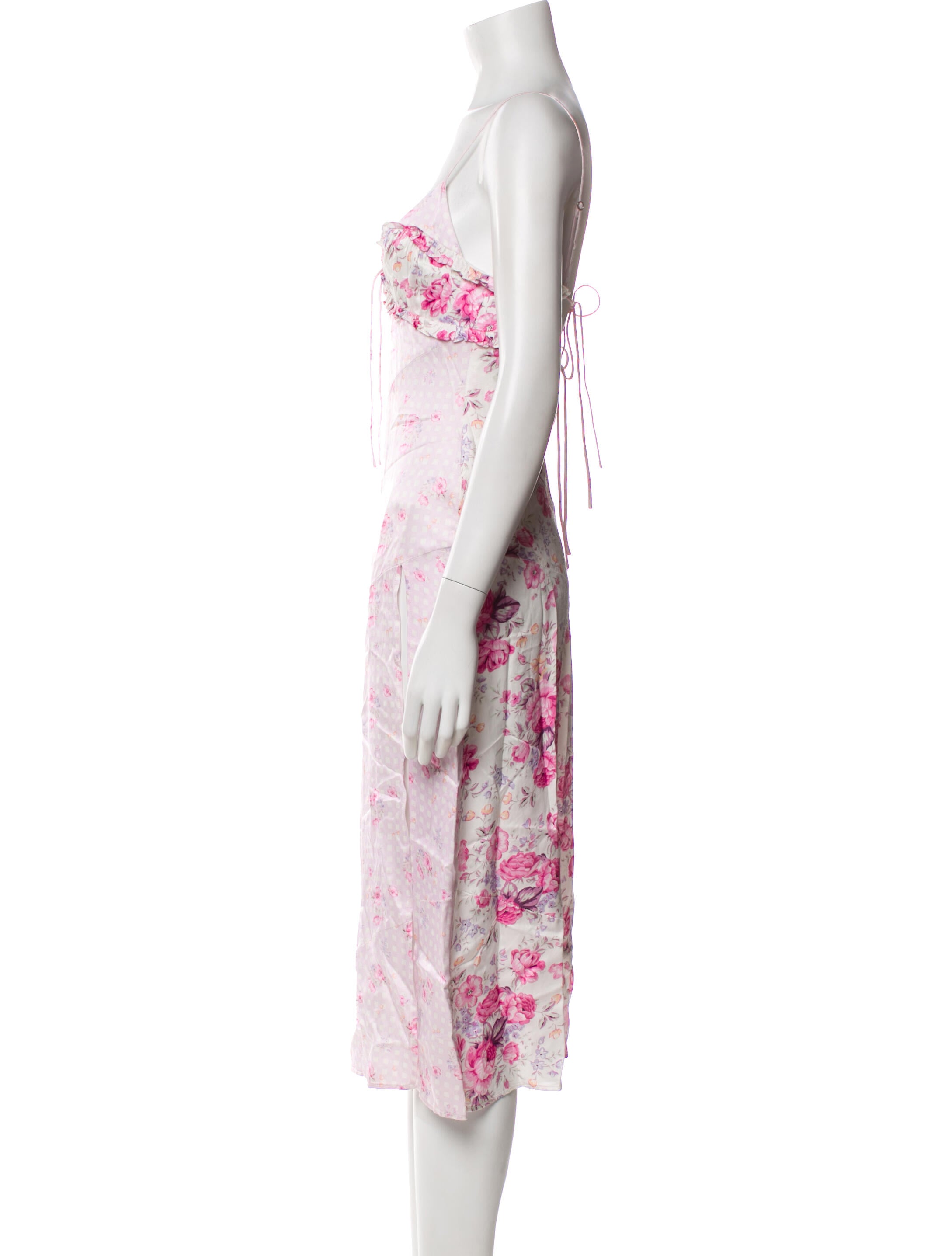 For Love & Lemons Floral Print Midi Length Dress