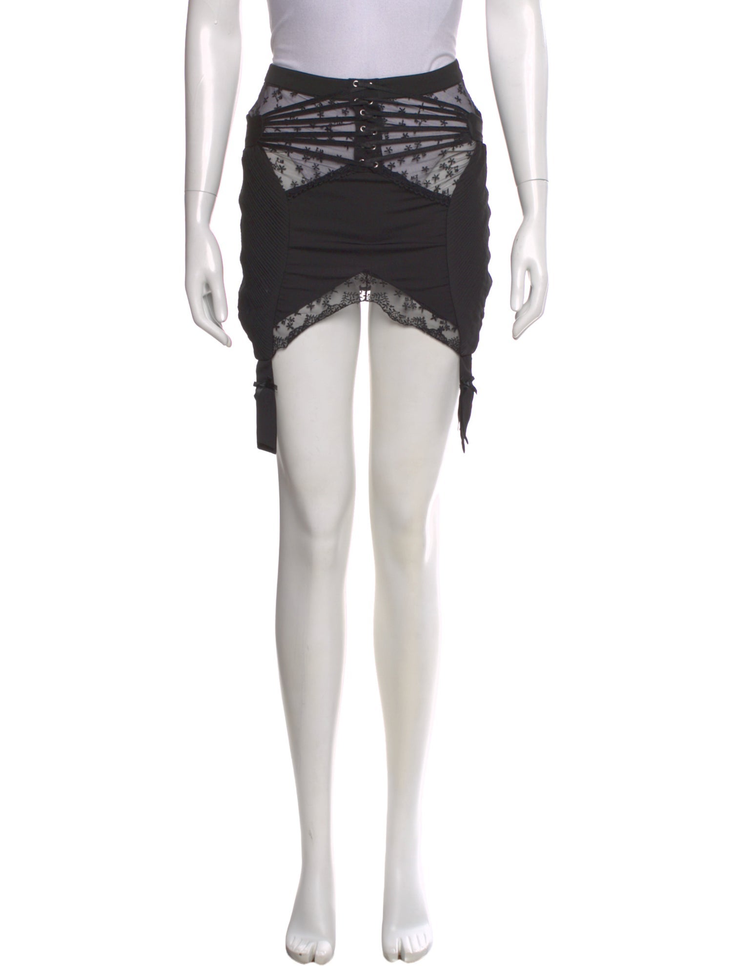 For Love & Lemons Bow Accents Knee-Length Skirt