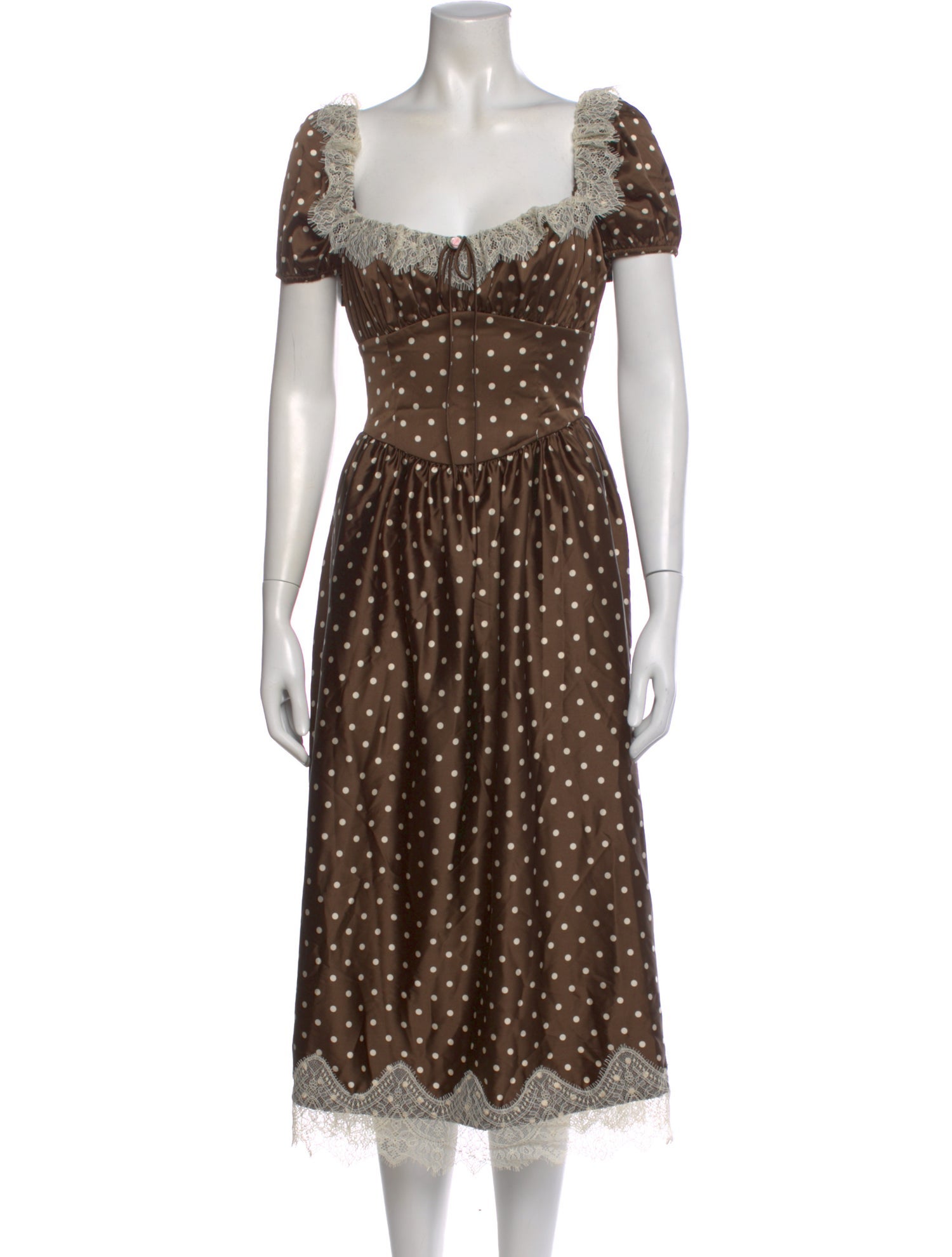 For Love & Lemons Polka Dot Print Midi Length Dress w/ Tags