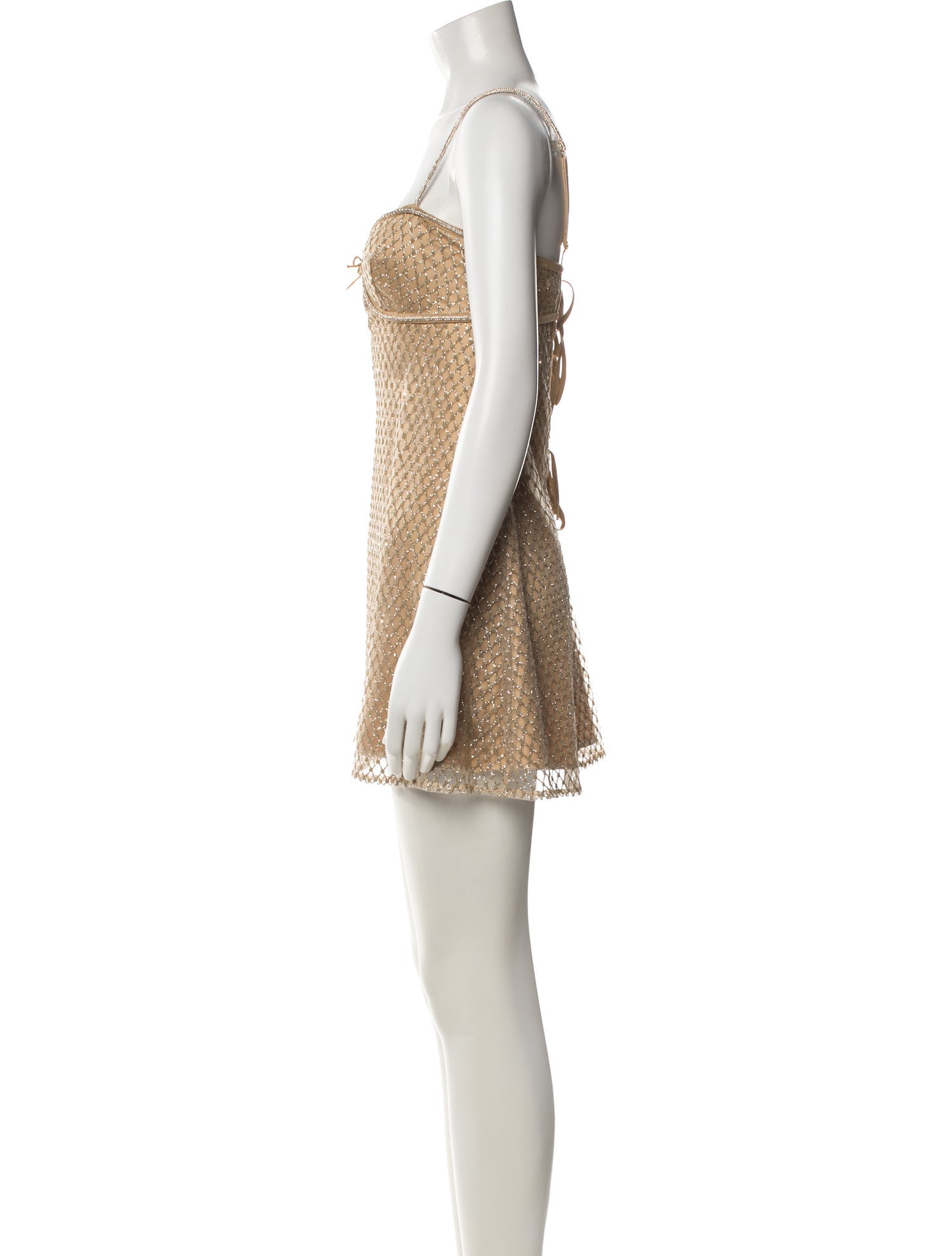 For Love & Lemons Patterned Mini Dress - Metallic Dresses, Clothing -  WFLLE75791 | The RealReal