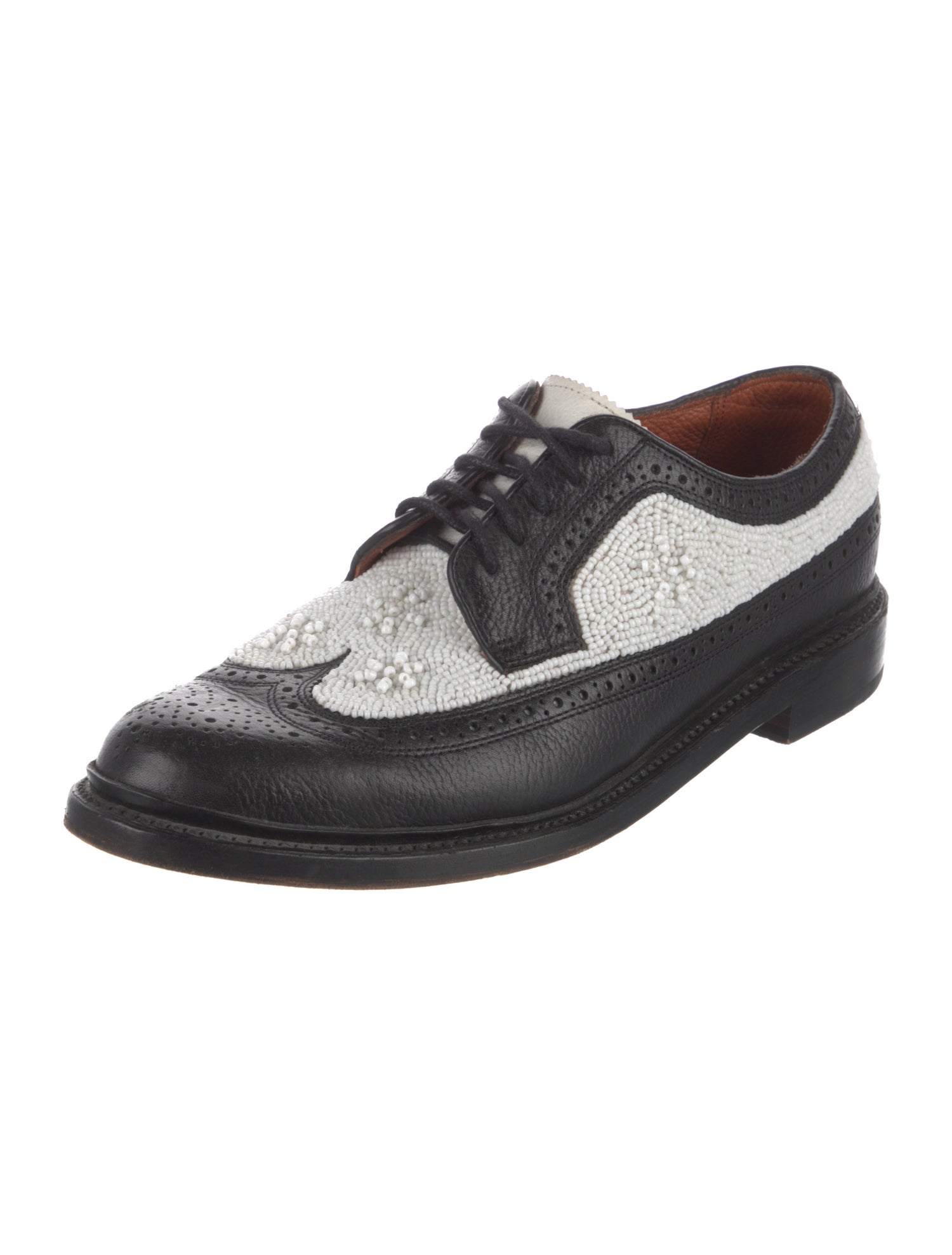 Florsheim x Duckie Brown Leather Colorblock Pattern Spectators