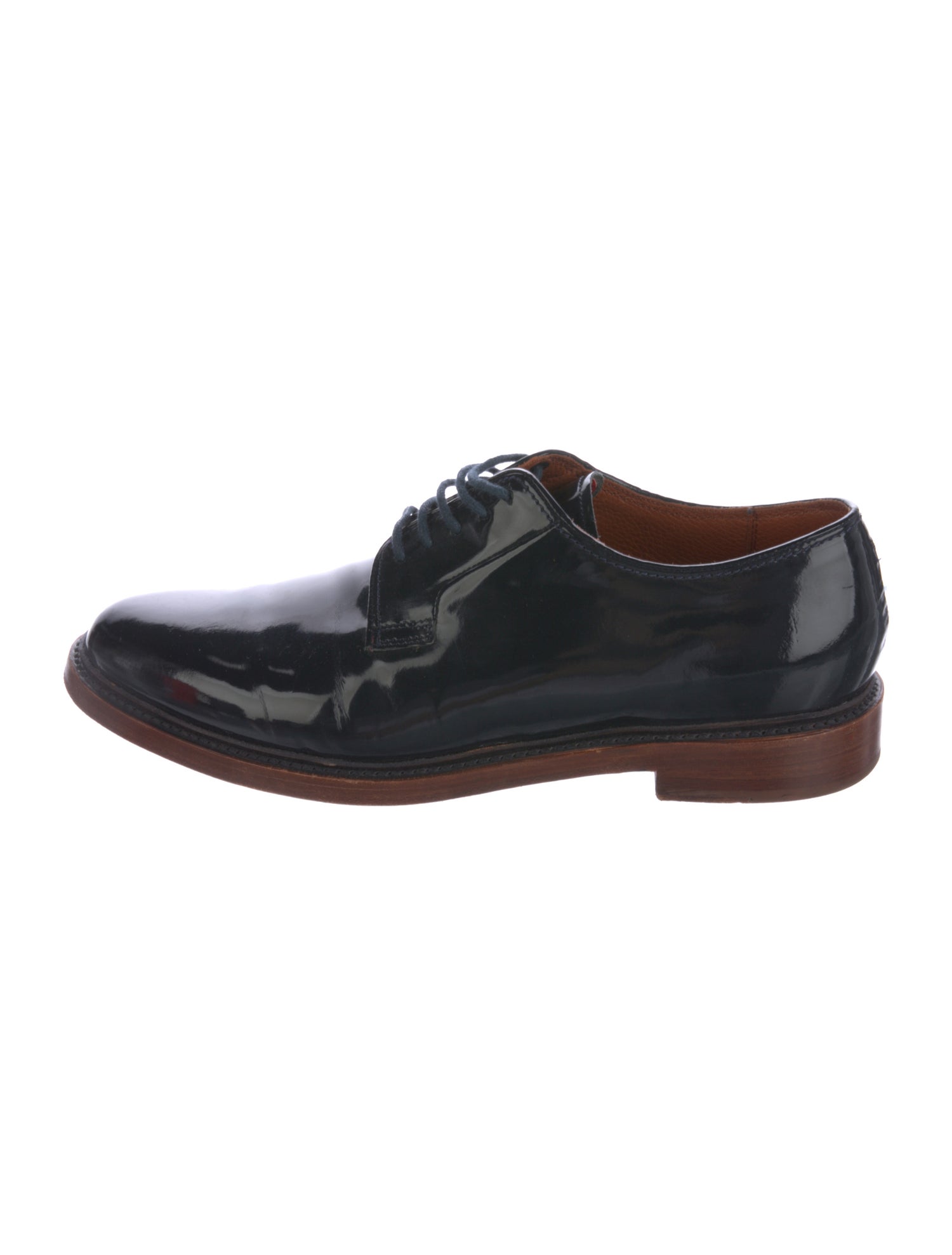 Florsheim x Duckie Brown Patent Leather Derby Shoes - Blue Oxfords, Shoes -  WFLOS20172 | The RealReal