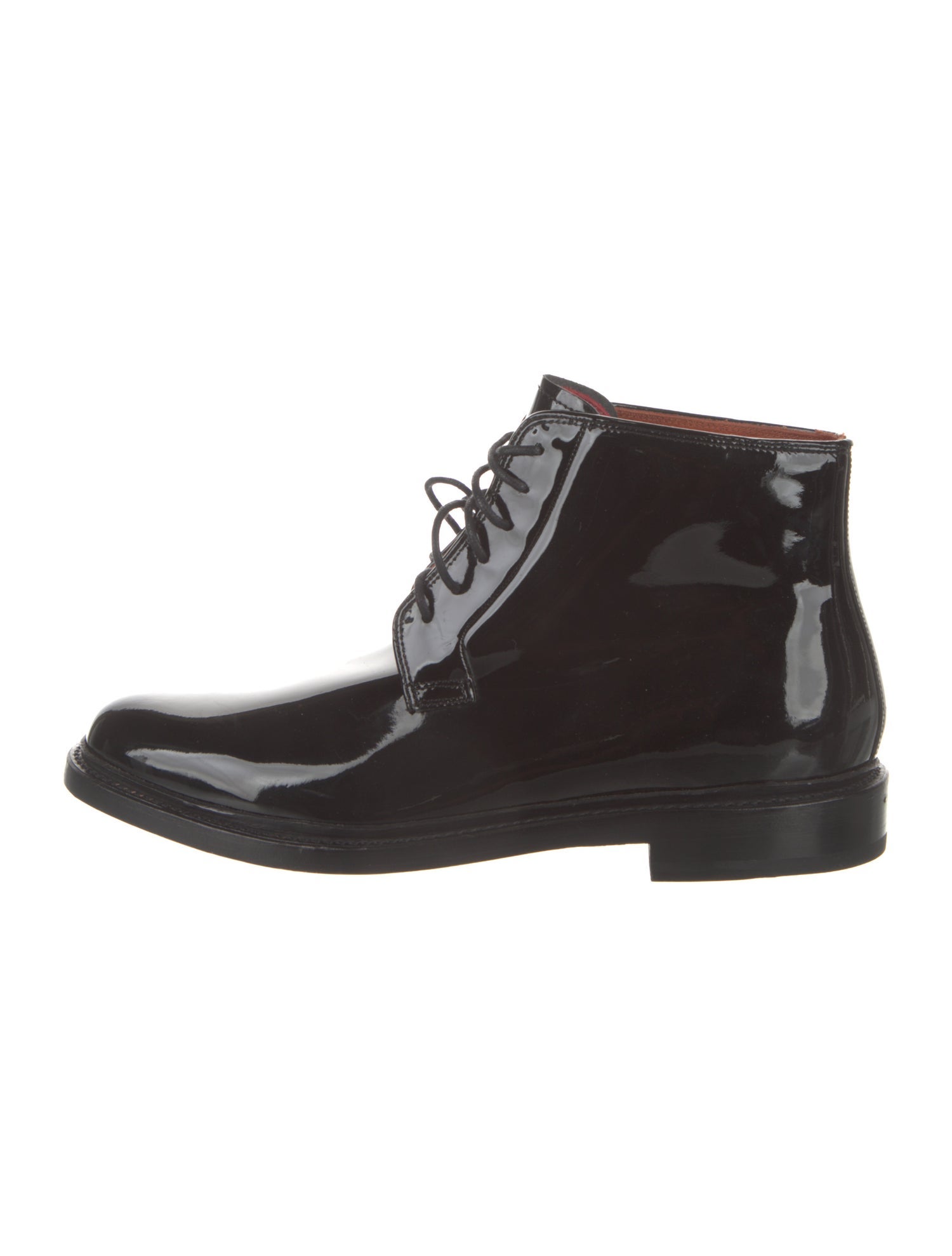 Florsheim x Duckie Brown Patent Leather Lace-Up Boots