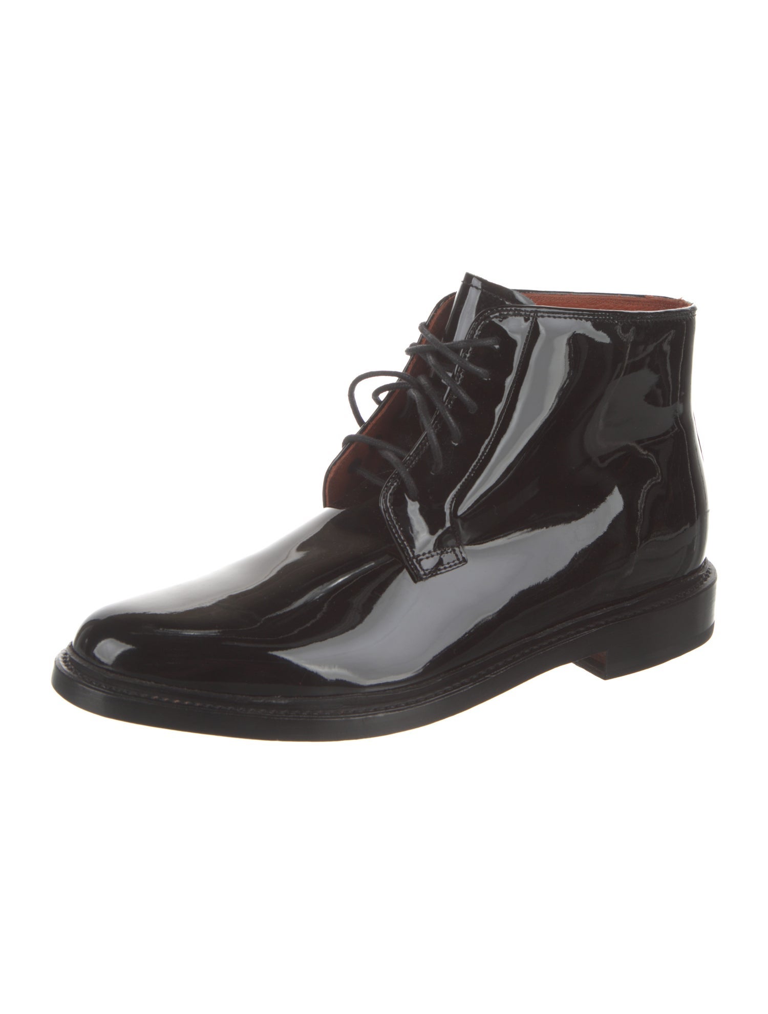 Florsheim x Duckie Brown Patent Leather Lace-Up Boots