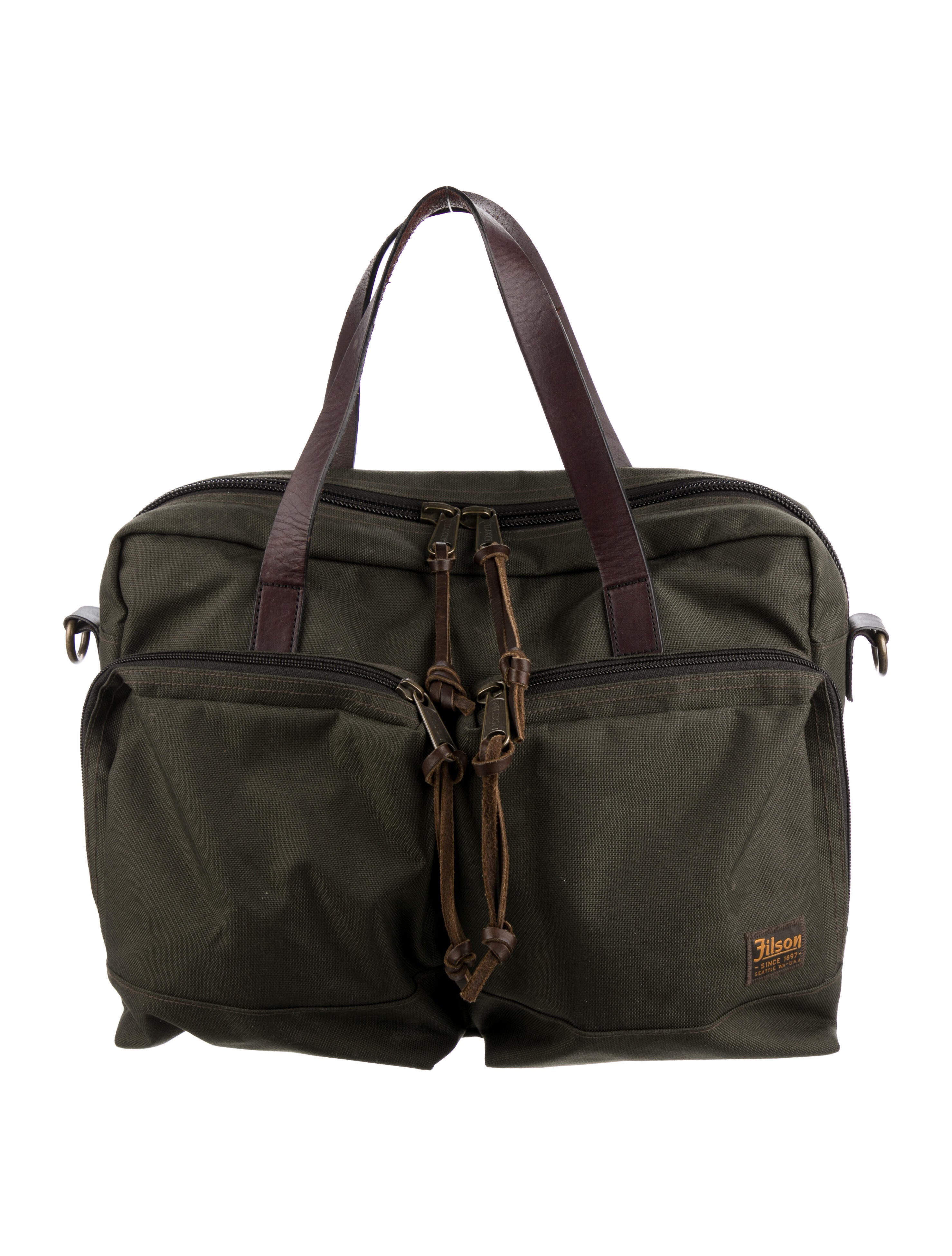Filson Leather-Trimmed Canvas Satchel