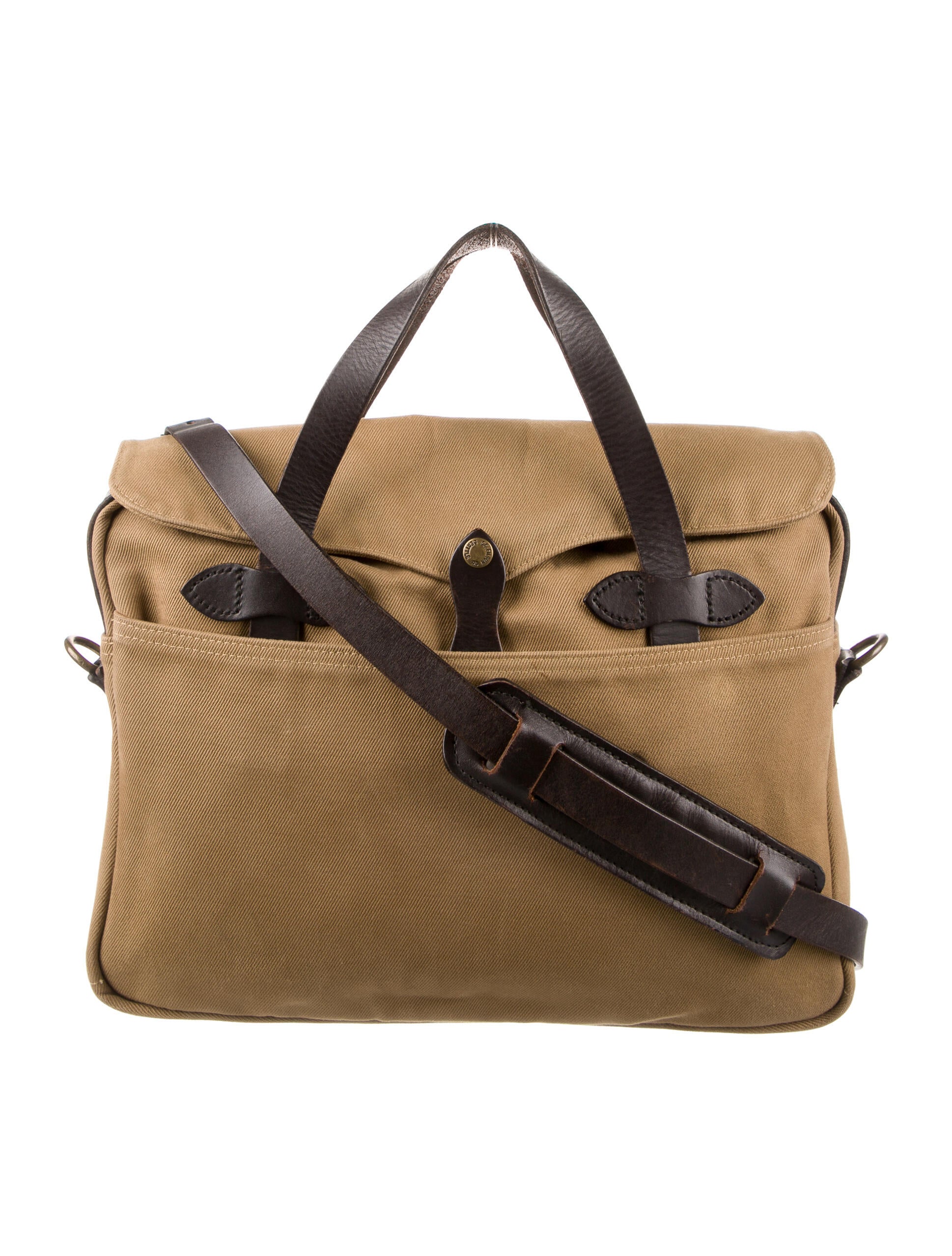 Filson Canvas Leather-Trimmed Messenger Bag
