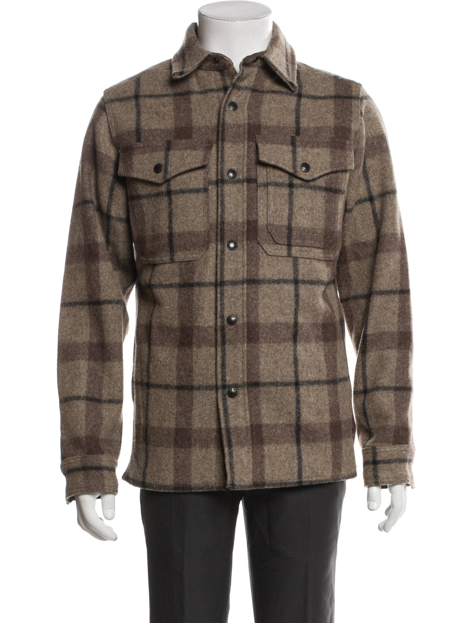 Filson Wool Plaid Print Utility Jacket