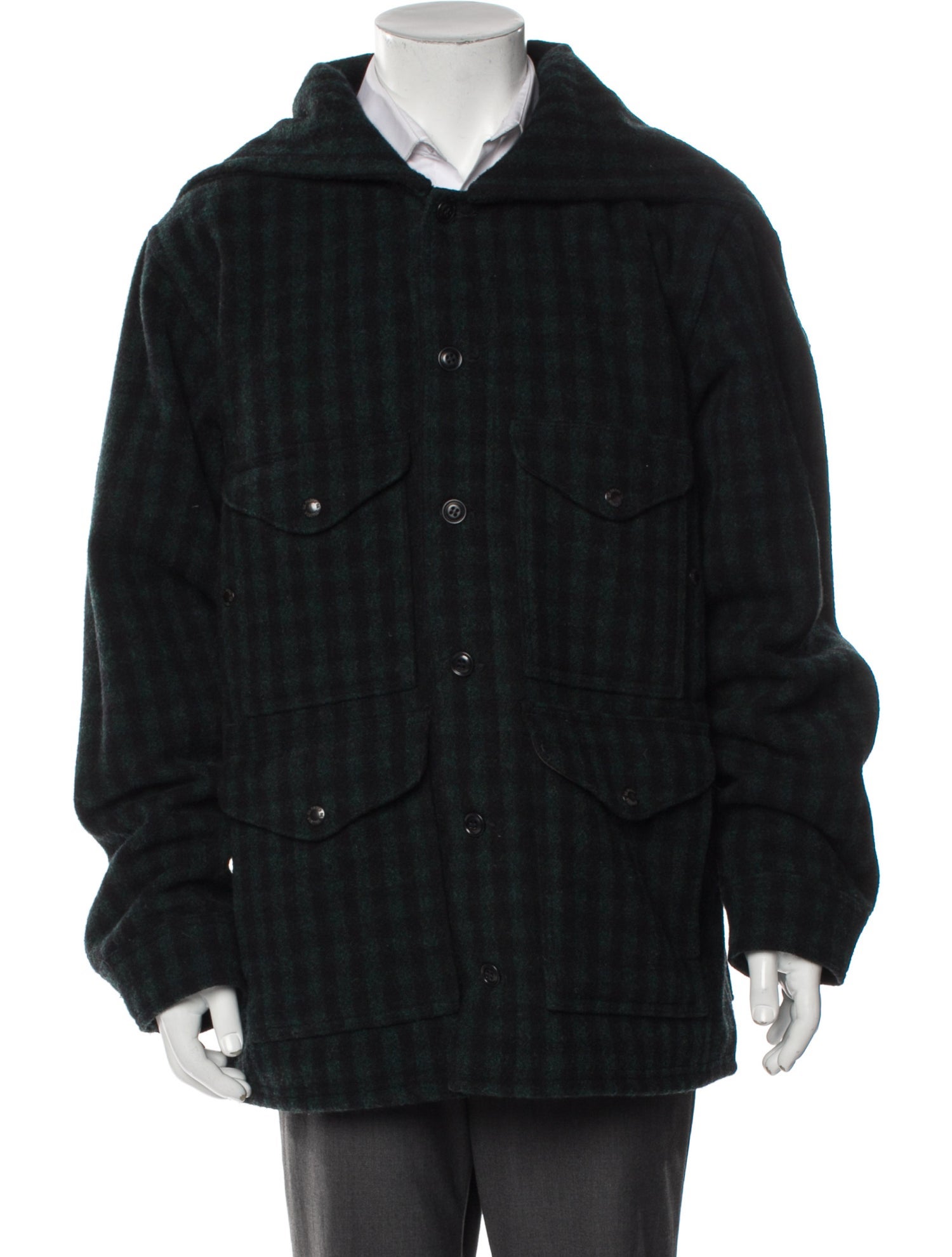 Filson Wool Plaid Print Utility Jacket