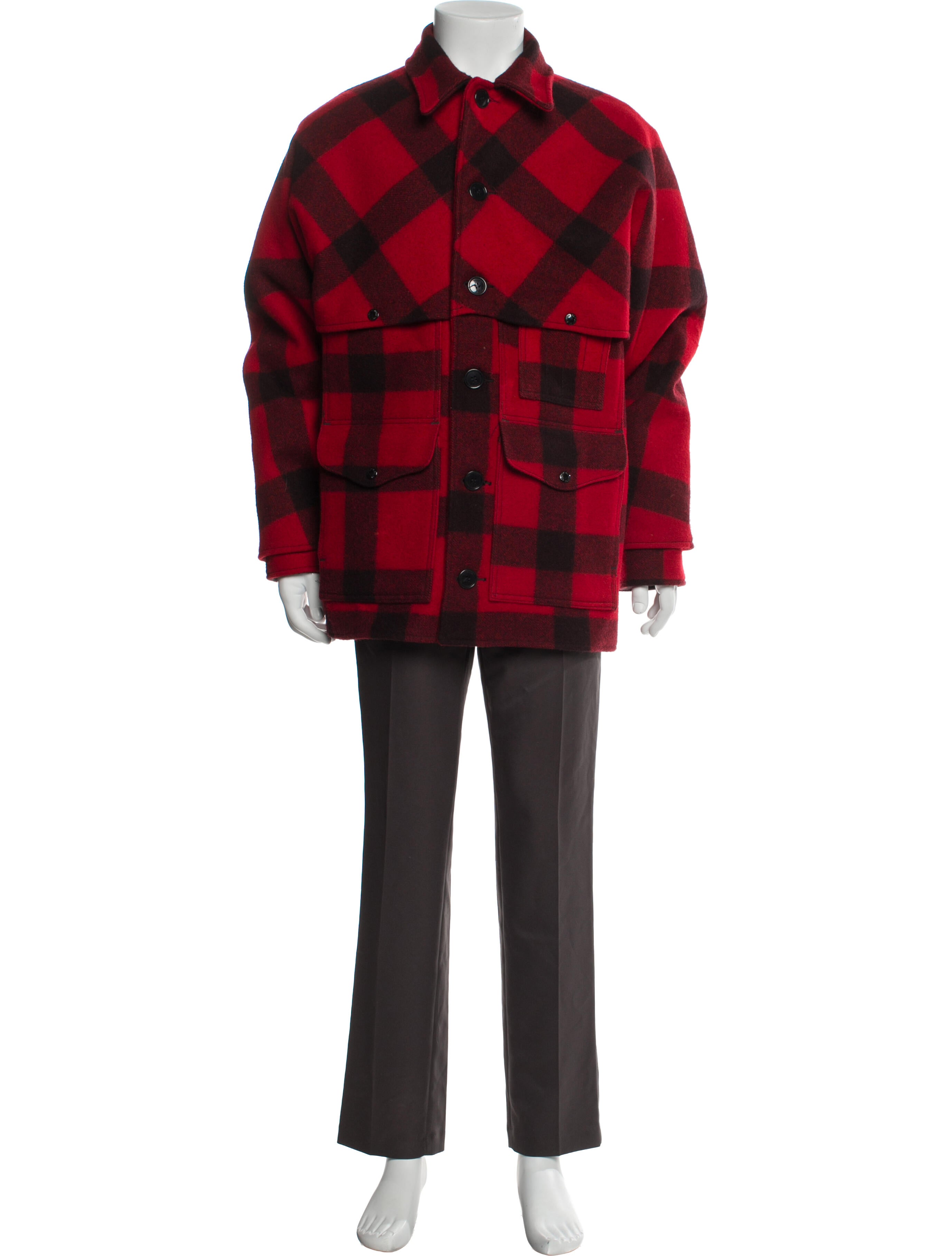 Filson Virgin Wool Plaid Print Overcoat