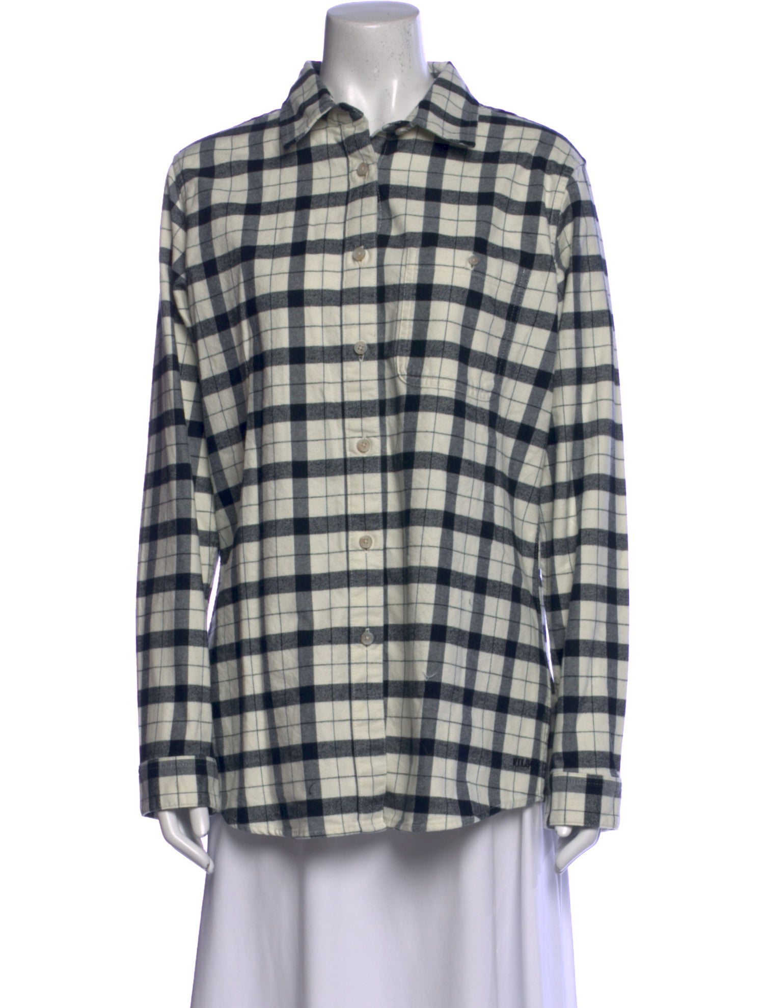 Filson Plaid Print Long Sleeve Button-Up Top