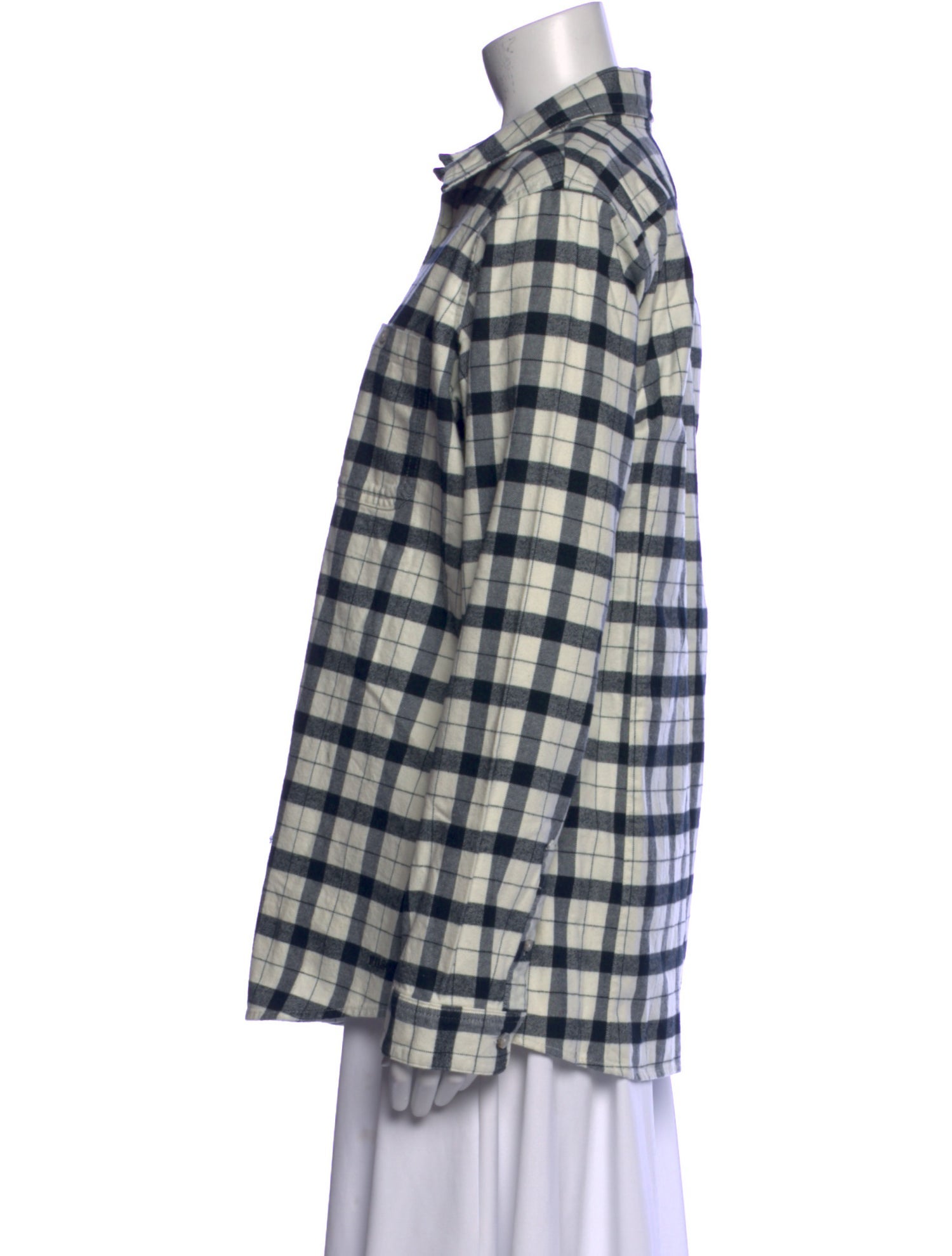 Filson Plaid Print Long Sleeve Button-Up Top