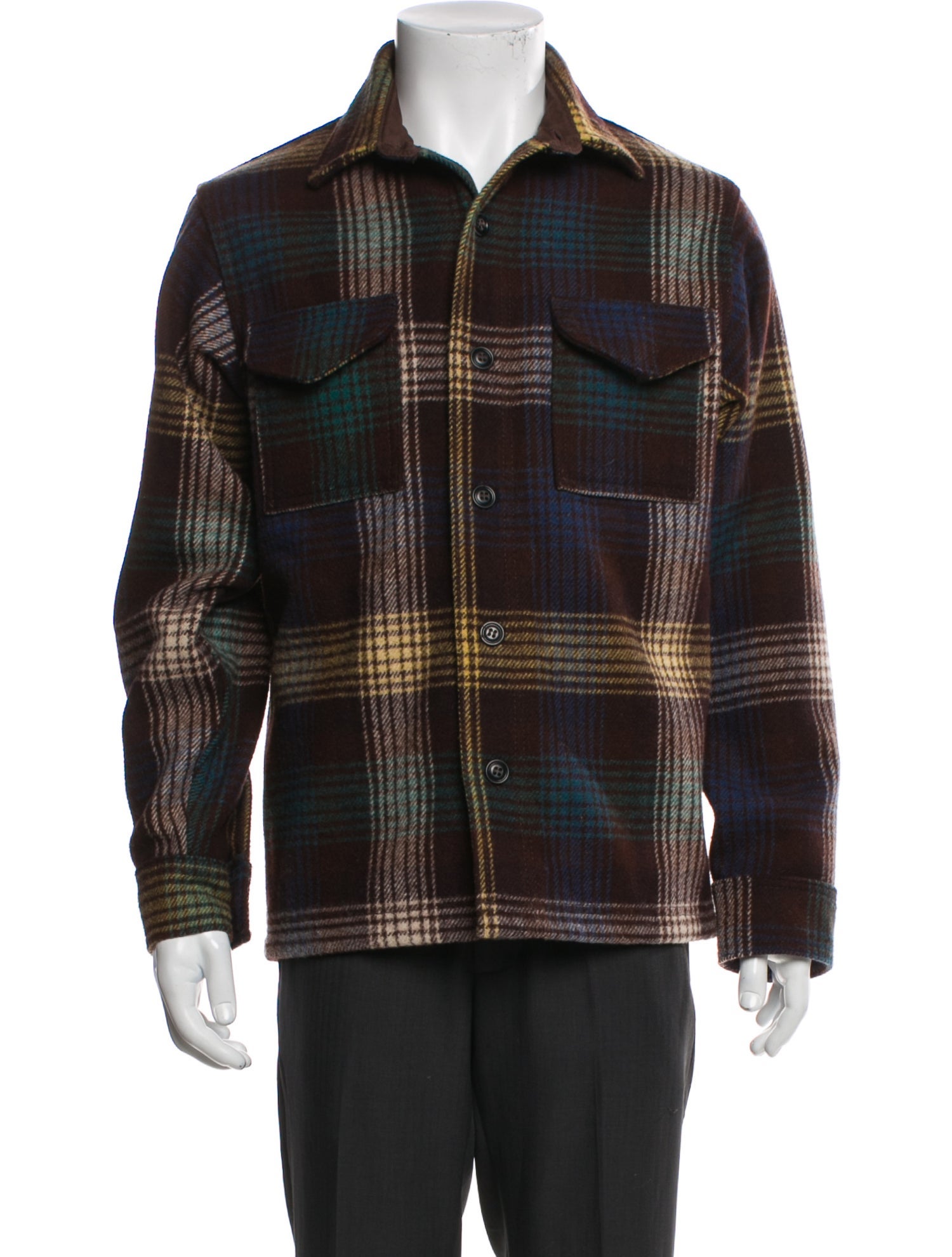 Filson Wool Plaid Print Moto Jacket