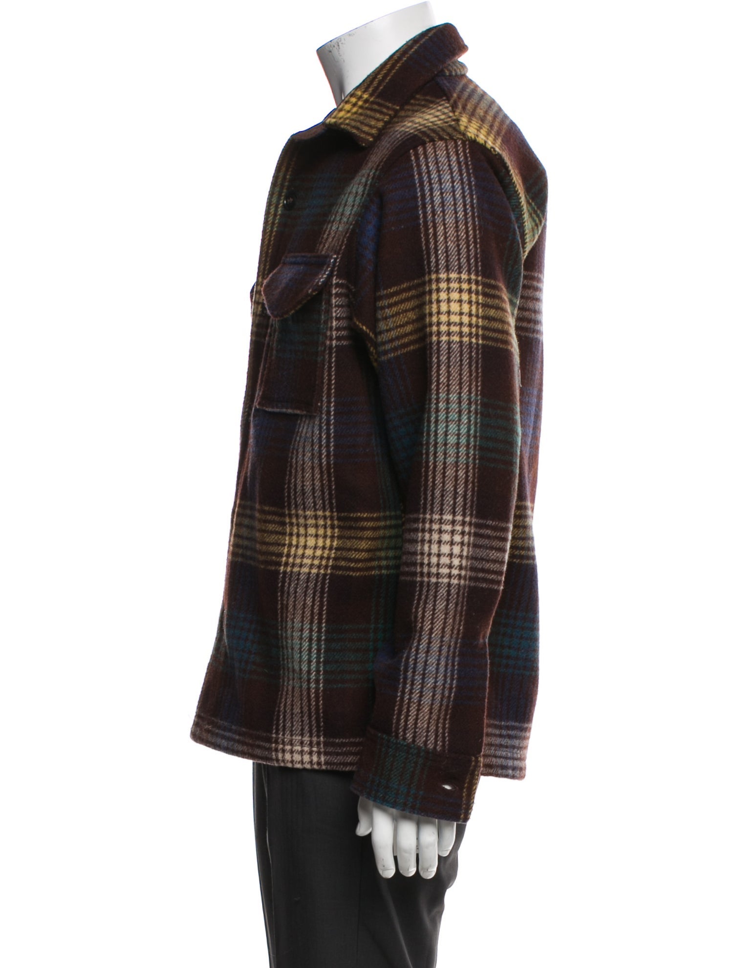 Filson Wool Plaid Print Moto Jacket