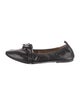 Flattered Leather Bow Accents Ballet Flats