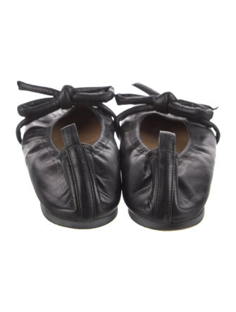 Flattered Leather Bow Accents Ballet Flats