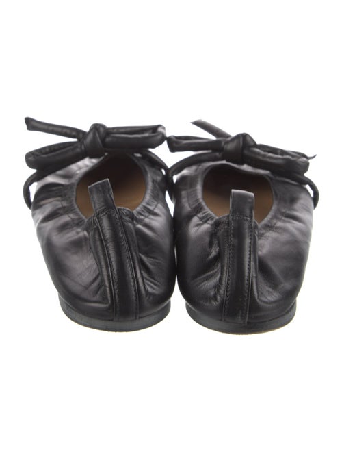Flattered Leather Bow Accents Ballet Flats
