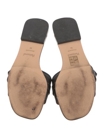 Flattered Leather Slides