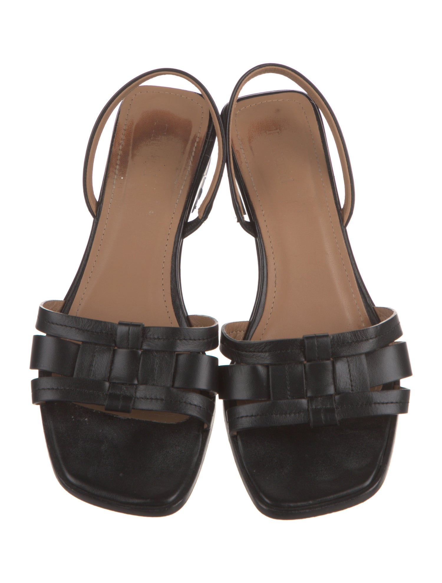 Flattered Leather Slingback Sandals