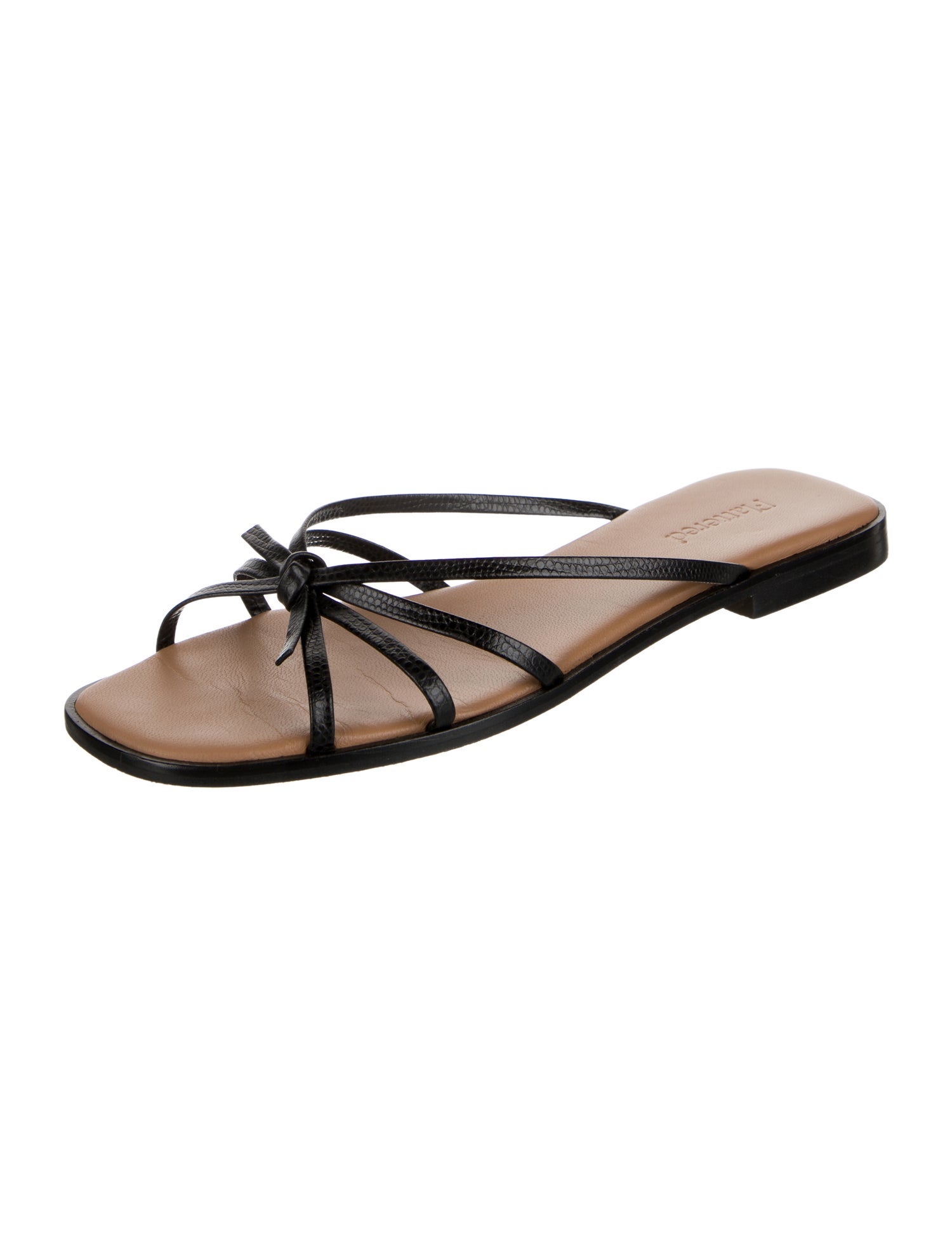 Flattered Leather Bow Accents Slides