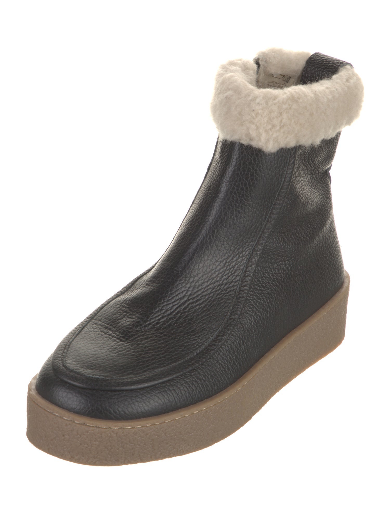 Flattered Leather Colorblock Pattern Boots