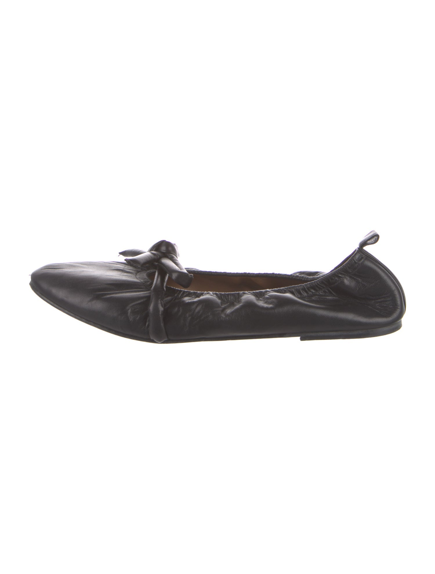 Flattered Leather Bow Accents Ballet Flats