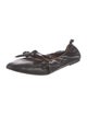 Flattered Leather Bow Accents Ballet Flats