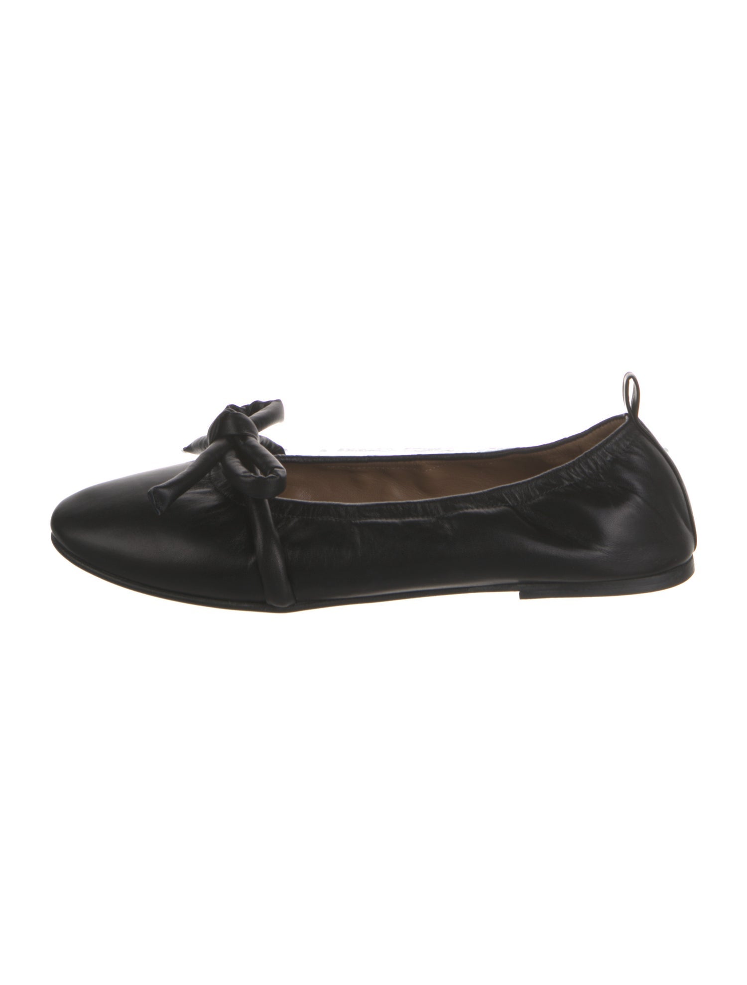 Flattered Leather Bow Accents Ballet Flats