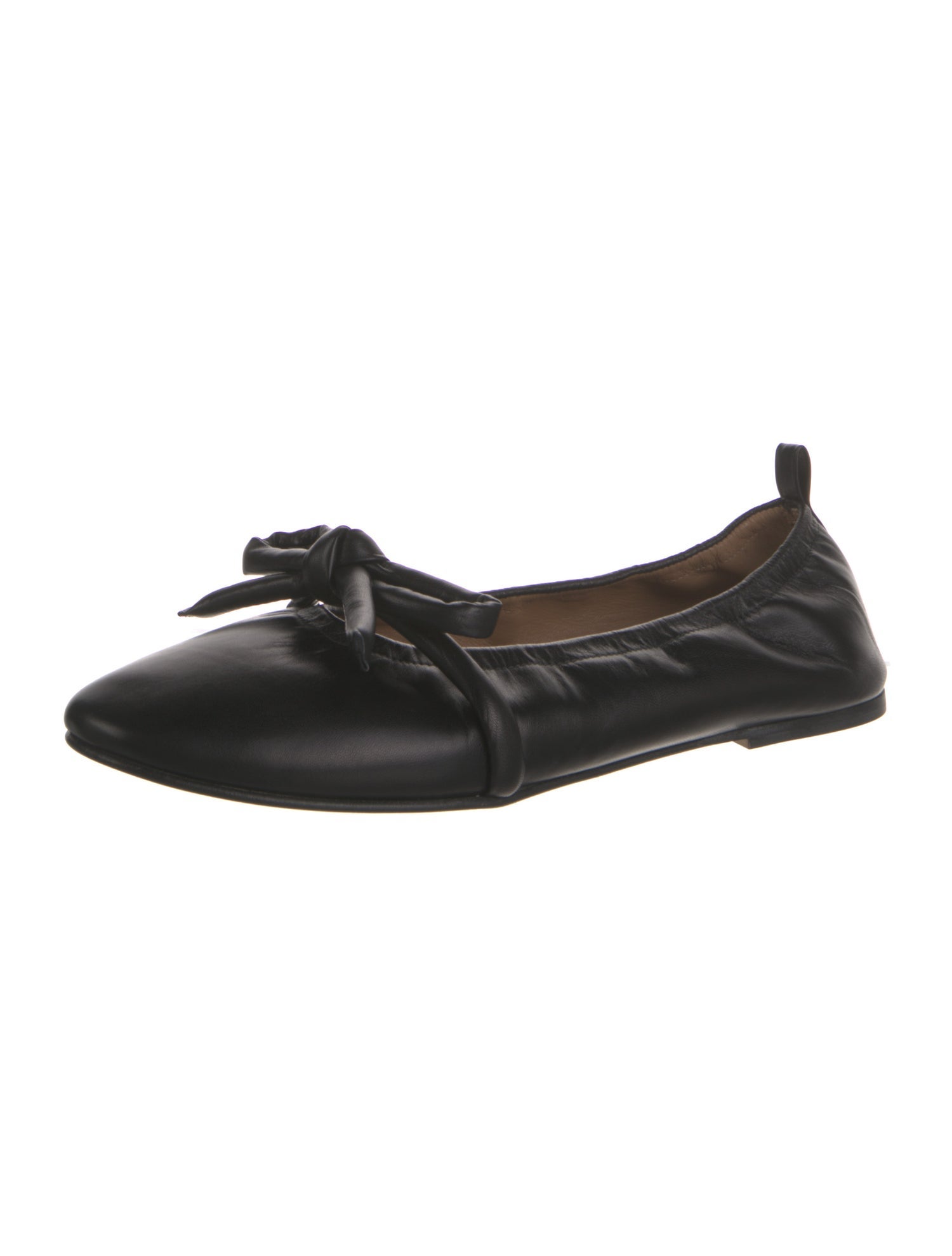 Flattered Leather Bow Accents Ballet Flats