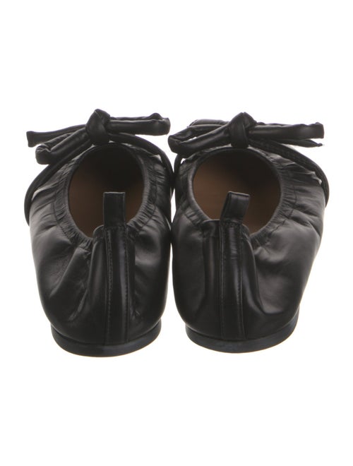 Flattered Leather Bow Accents Ballet Flats